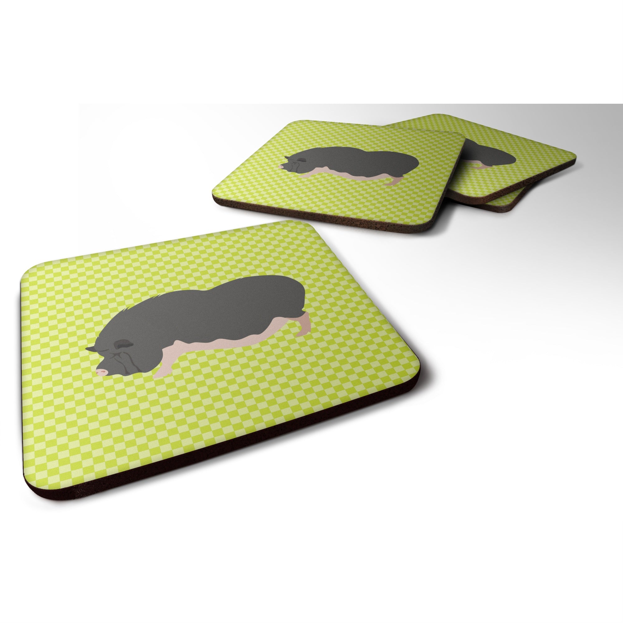 'Caroline'S Treasures Vietnamese Pot-Bellied Pig Green Decorative Coasters, 3.5'''', Multicolor''