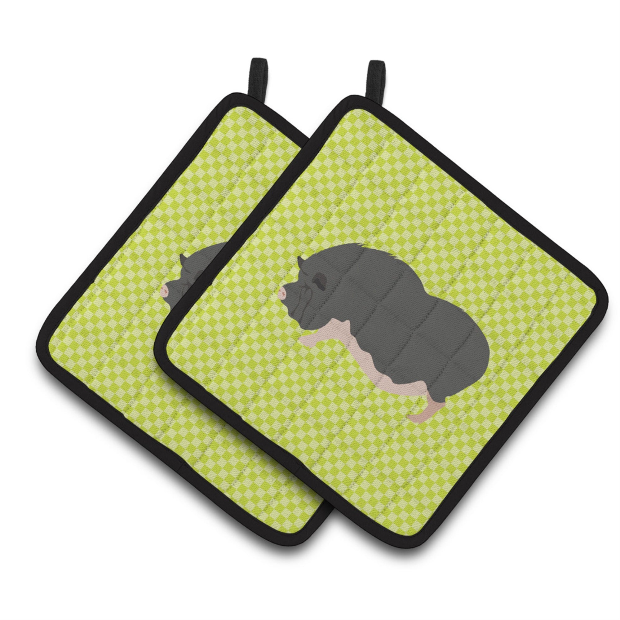 'Caroline'S Treasures Vietnamese Bellied Pig Green Decorated Pot Holder, 7.5'''' X 7.5''''''