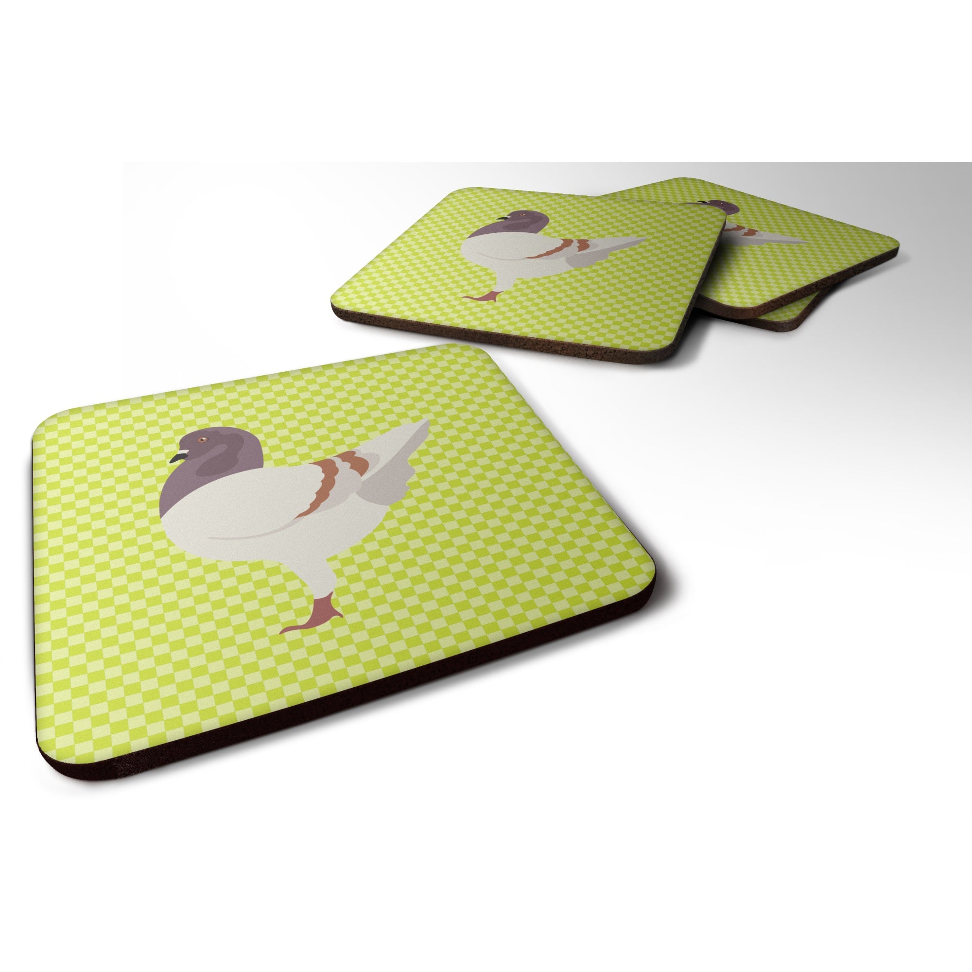 'Caroline'S Treasures German Modena Pigeon Green Decorative Coasters, 3.5, Multicolor''