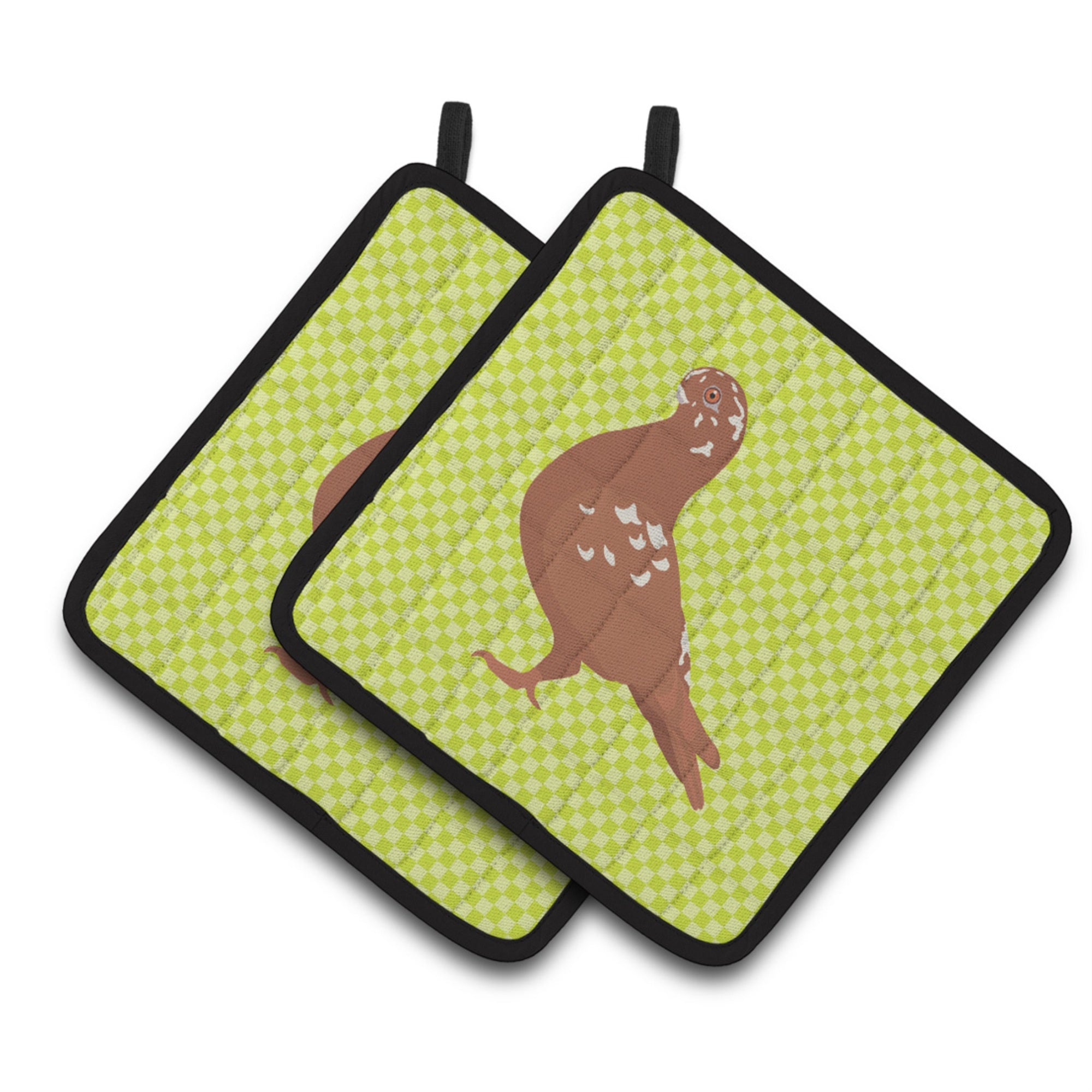 'Caroline'S Treasures African Owl Pigeon Green Decorated Pot Holder, 7.5'''' X 7.5''''''