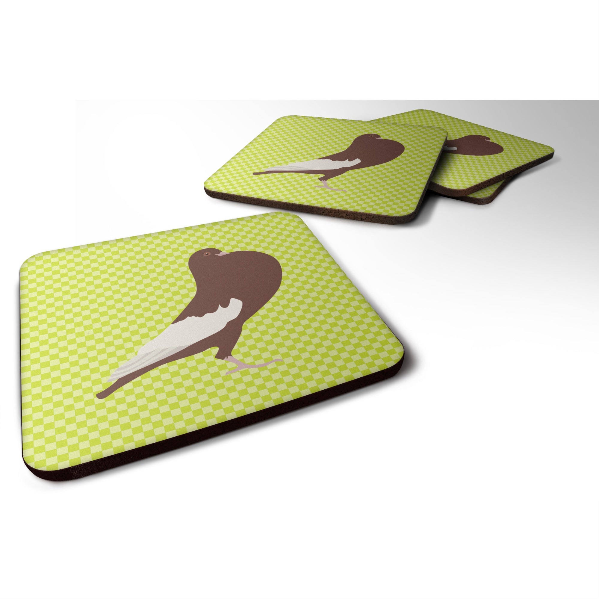 'Caroline'S Treasures English Pouter Pigeon Green Decorative Coasters, 3.5, Multicolor''