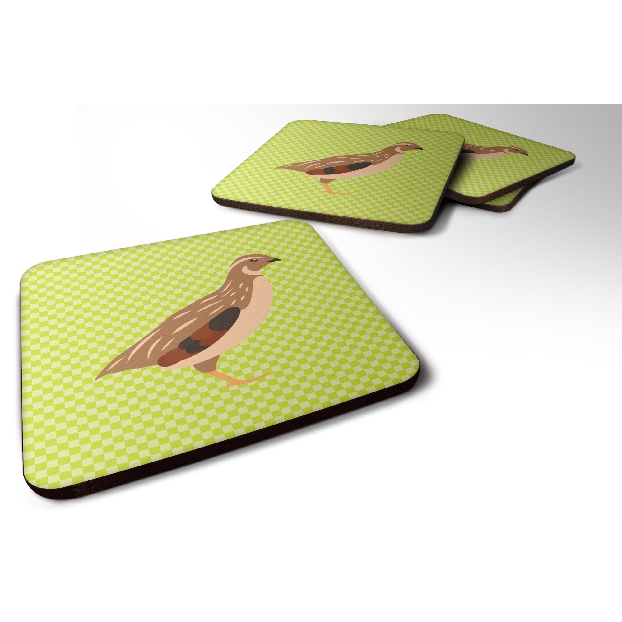 'Caroline'S Treasures Golden Phoenix Quail Green Decorative Coasters, 3.5'''', Multicolor''