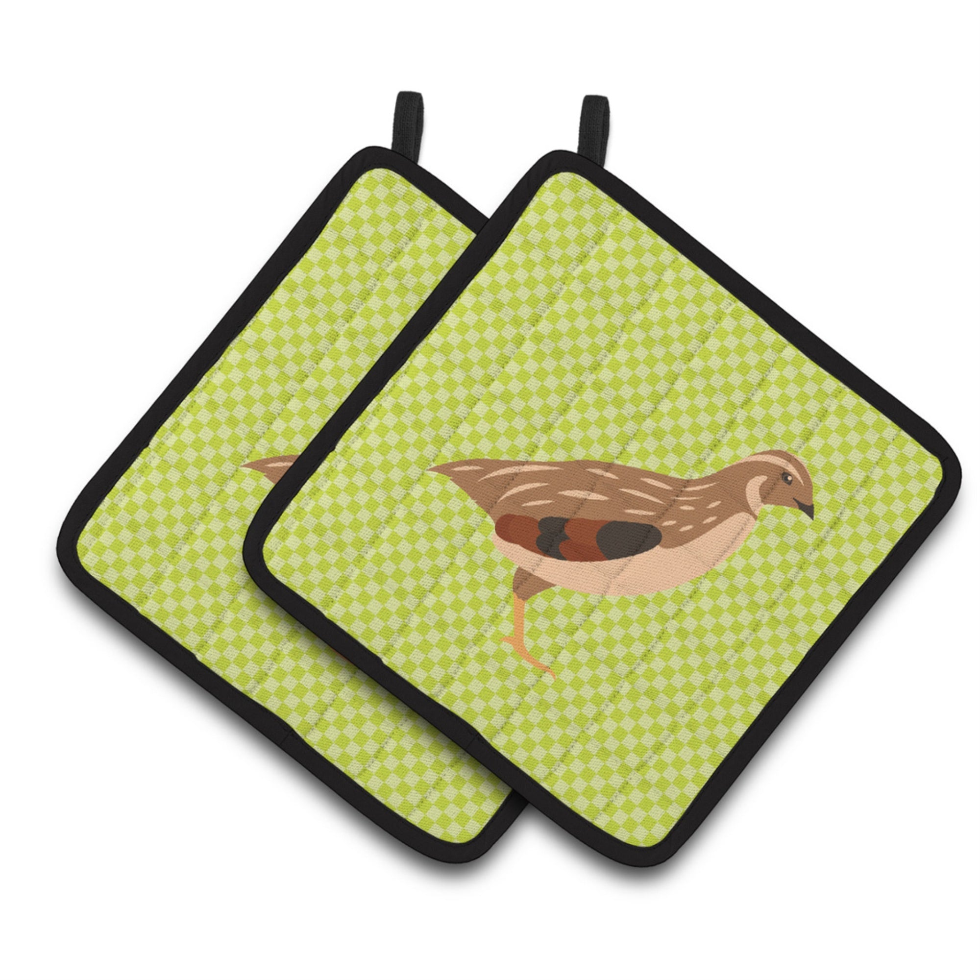 'Caroline'S Treasures Golden Phoenix Quail Green Decorated Pot Holder, 7.5'''' X 7.5''''''