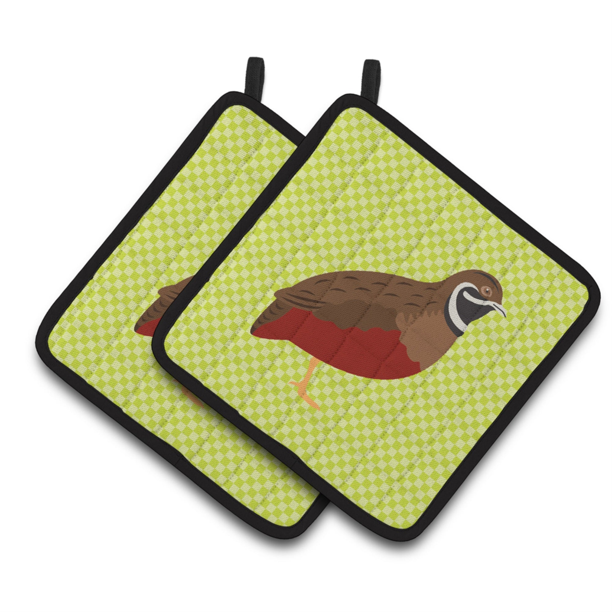 'Caroline'S Treasures Chinese Painted Or King Quail Green Decorated Pot Holder, 7.5'''' X 7.5''''''