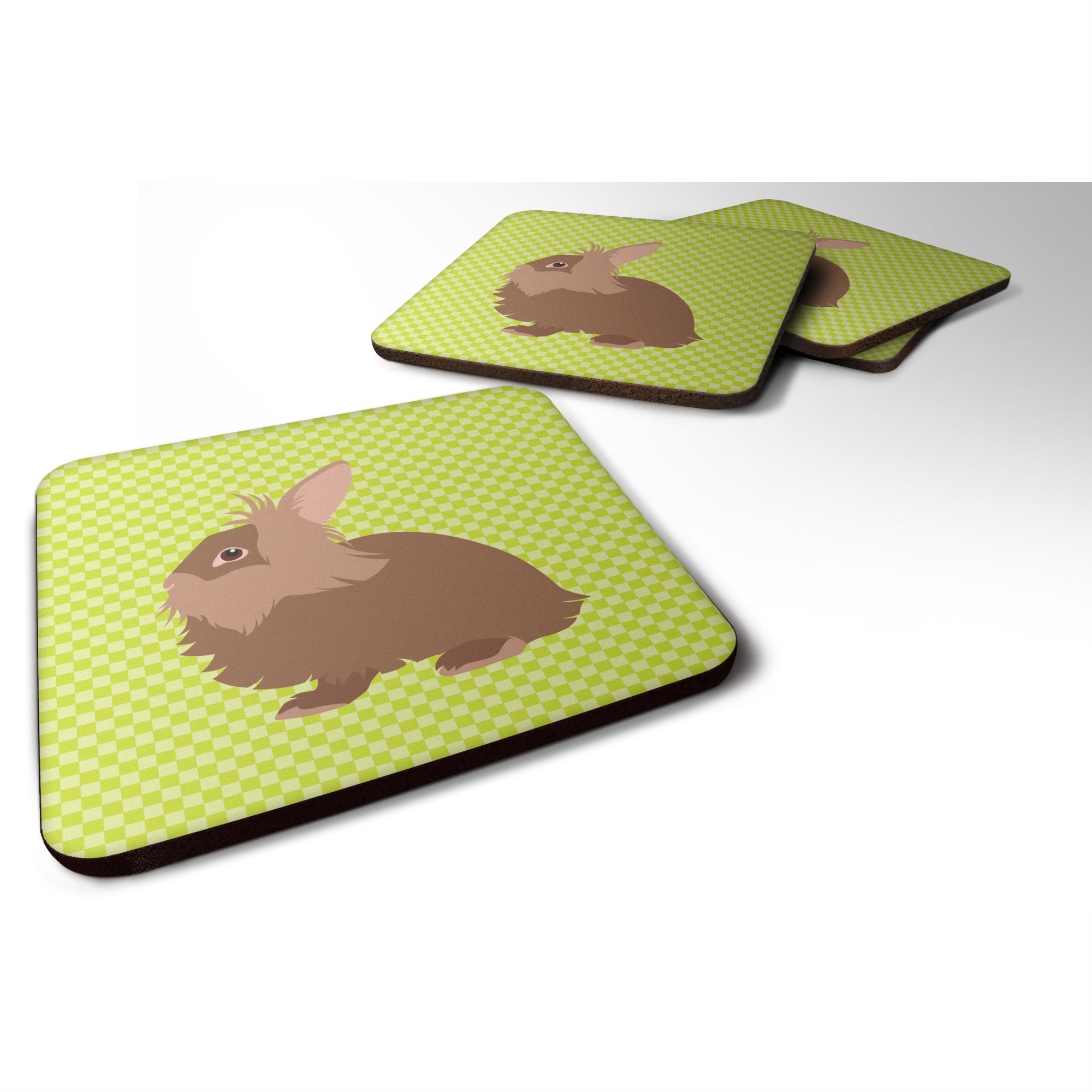'Caroline'S Treasures Lionhead Rabbit Green Decorative Coasters, 3.5, Multicolor''