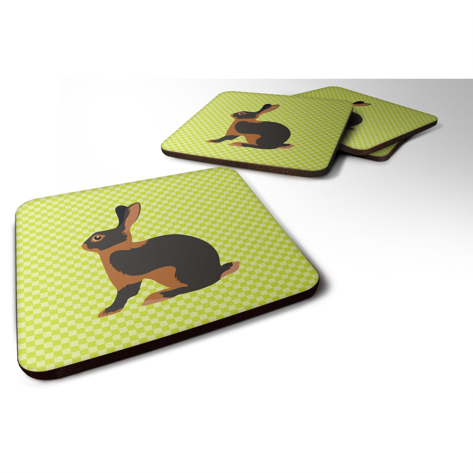 'Caroline'S Treasures Tan Rabbit Green Decorative Coasters, 3.5'''', Multicolor''