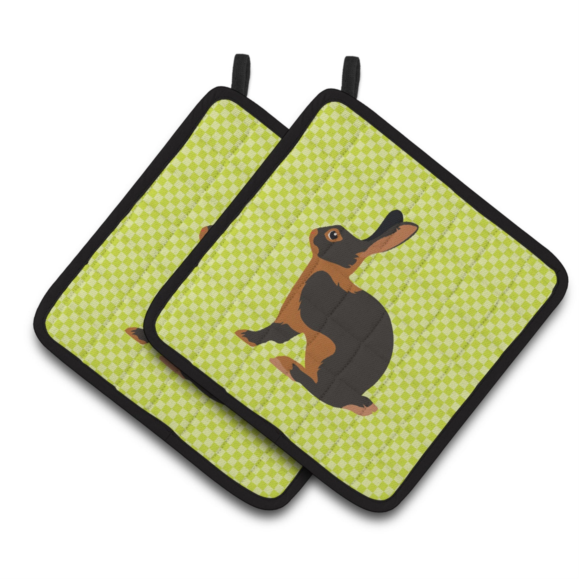 'Caroline'S Treasures Tan Rabbit Green Decorated Pot Holder, 7.5'''' X 7.5''''''