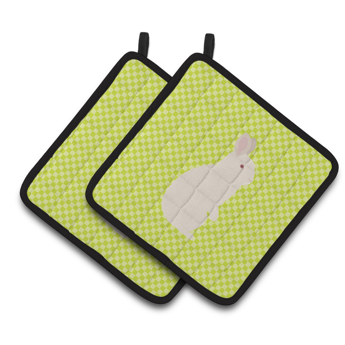 'Caroline'S Treasures New Zealand White Rabbit Green Decorated Pot Holder, 7.5'''' X 7.5''''''