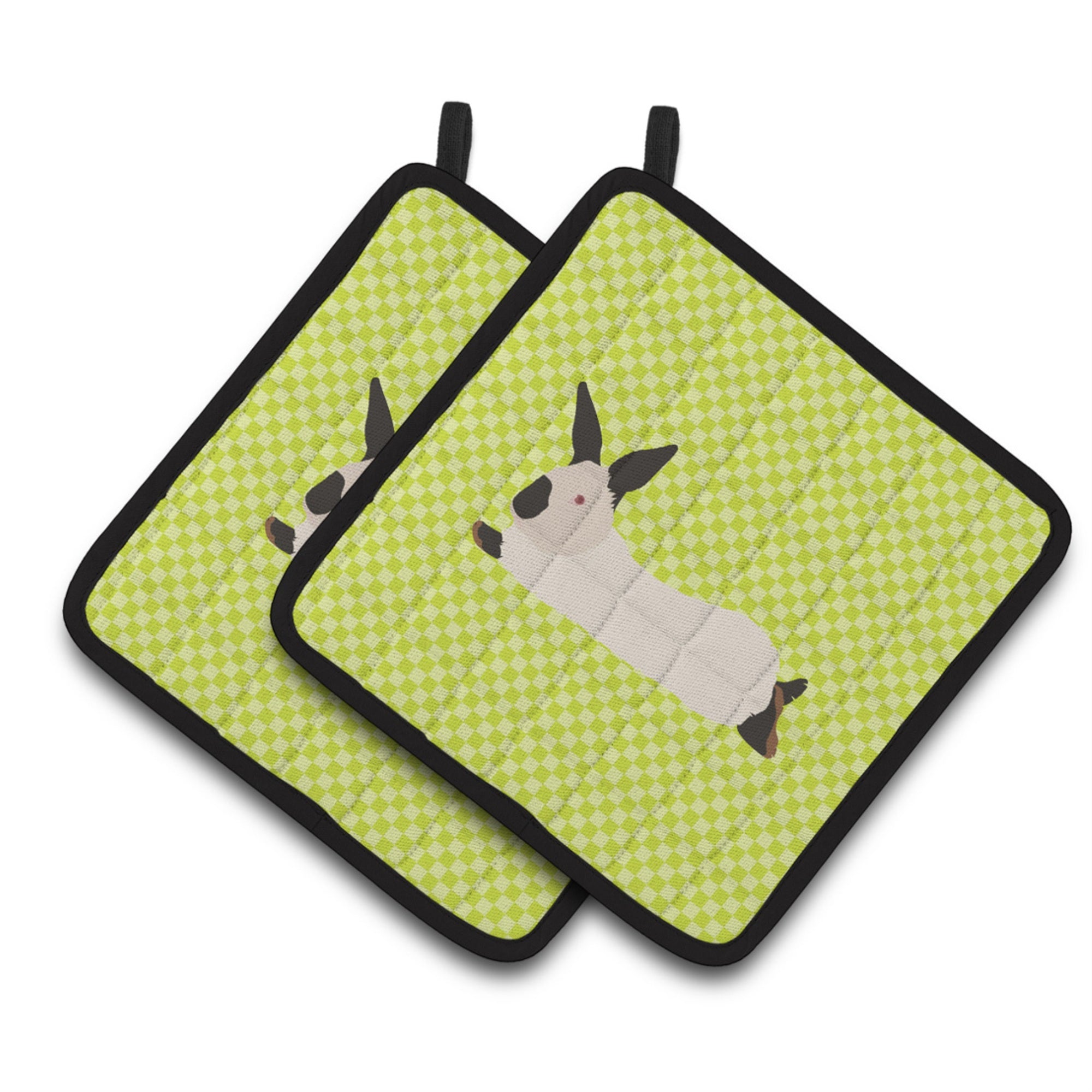 'Caroline'S Treasures California White Rabbit Green Decorated Pot Holder, 7.5'''' X 7.5''''''
