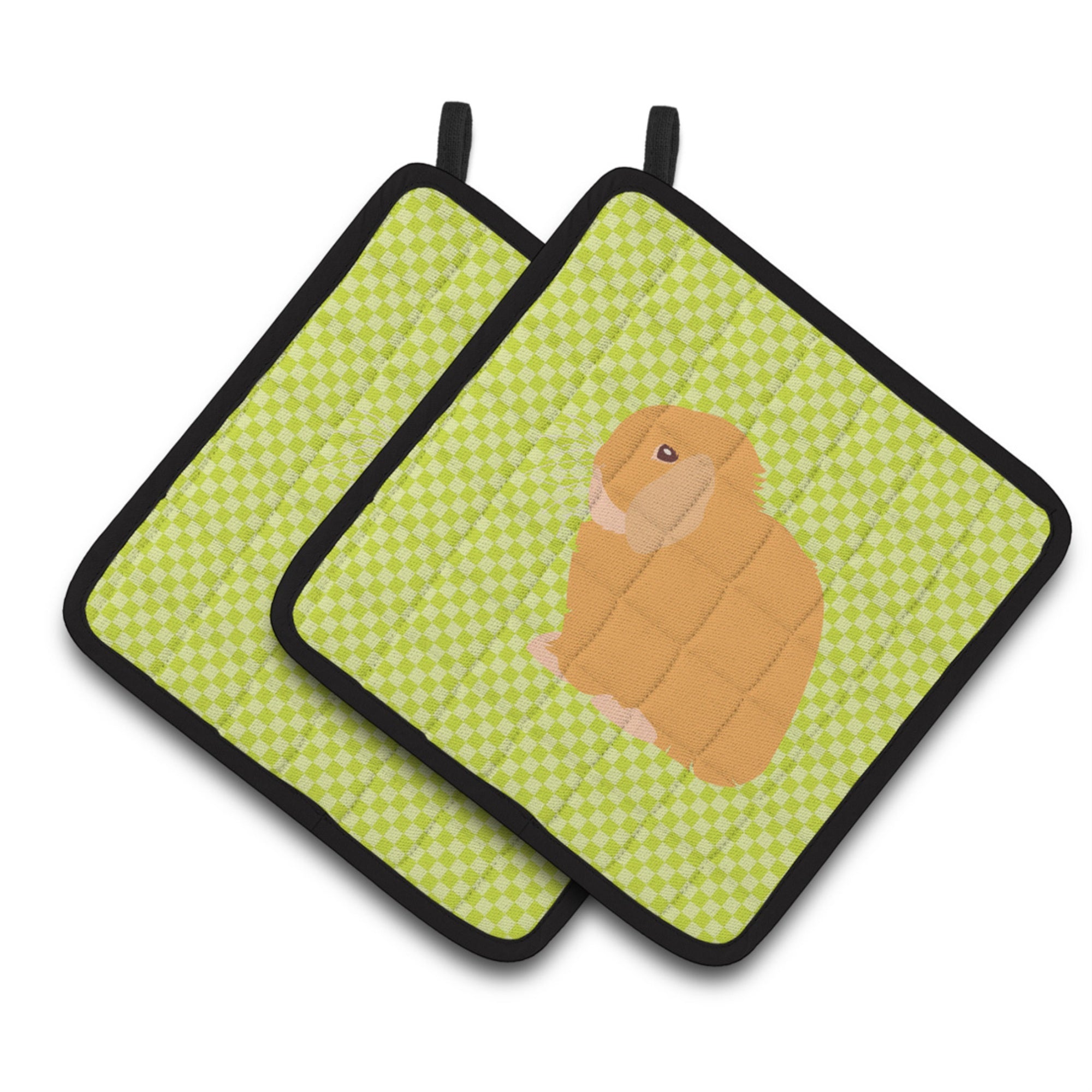 'Caroline'S Treasures Holland Lop Rabbit Green Decorated Pot Holder, 7.5'''' X 7.5''''''