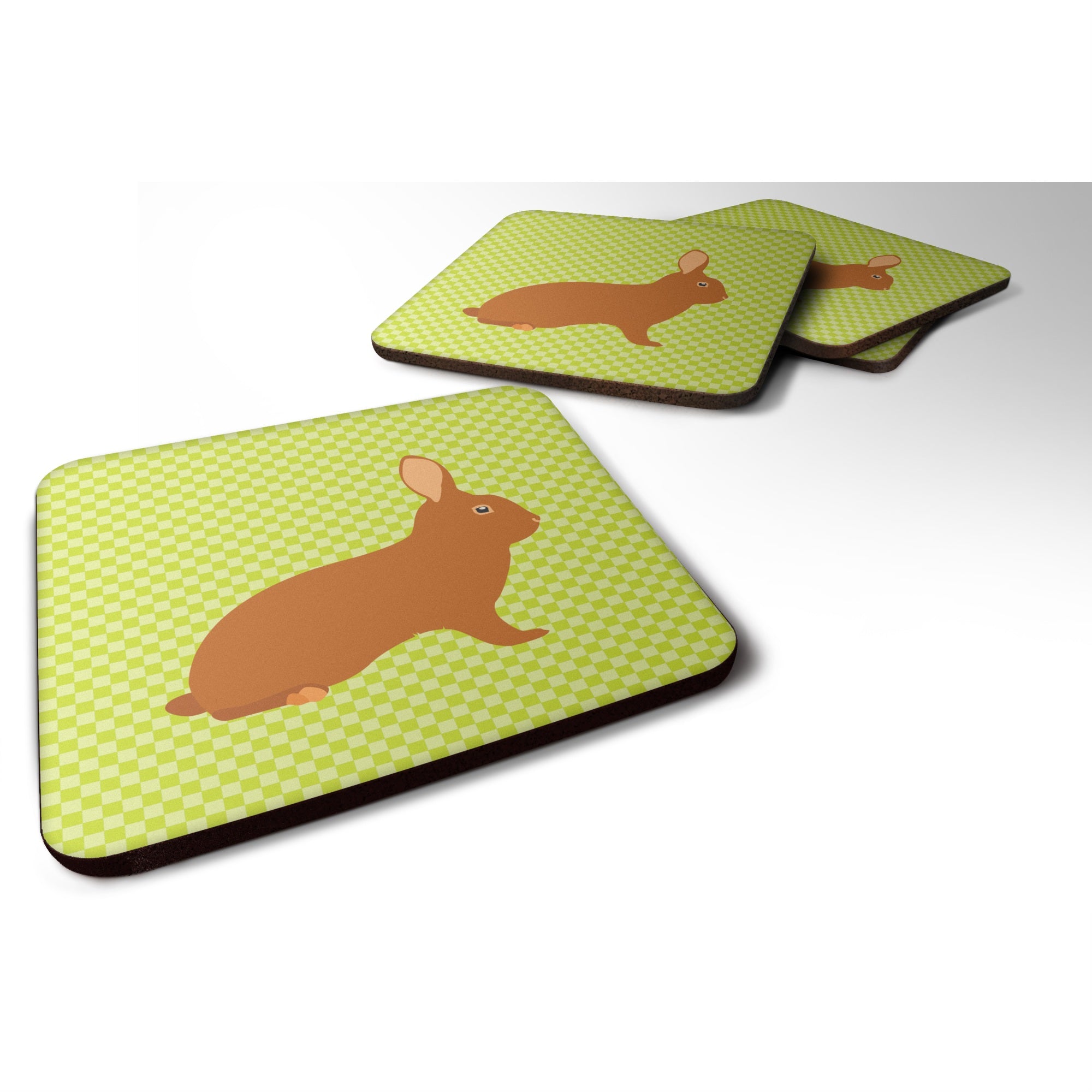 'Caroline'S Treasures Rex Rabbit Green Decorative Coasters, 3.5, Multicolor''