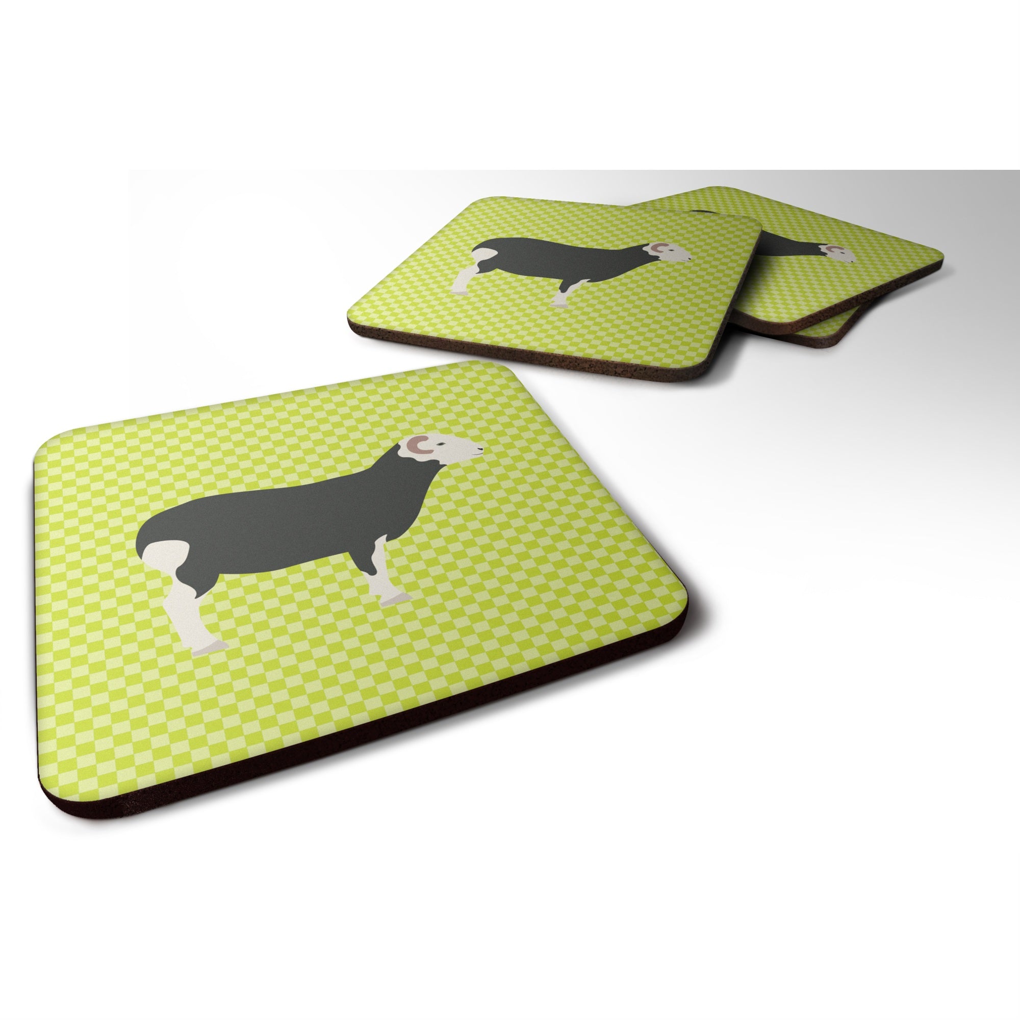 'Caroline'S Treasures Herwick Sheep Green Decorative Coasters, 3.5, Multicolor''