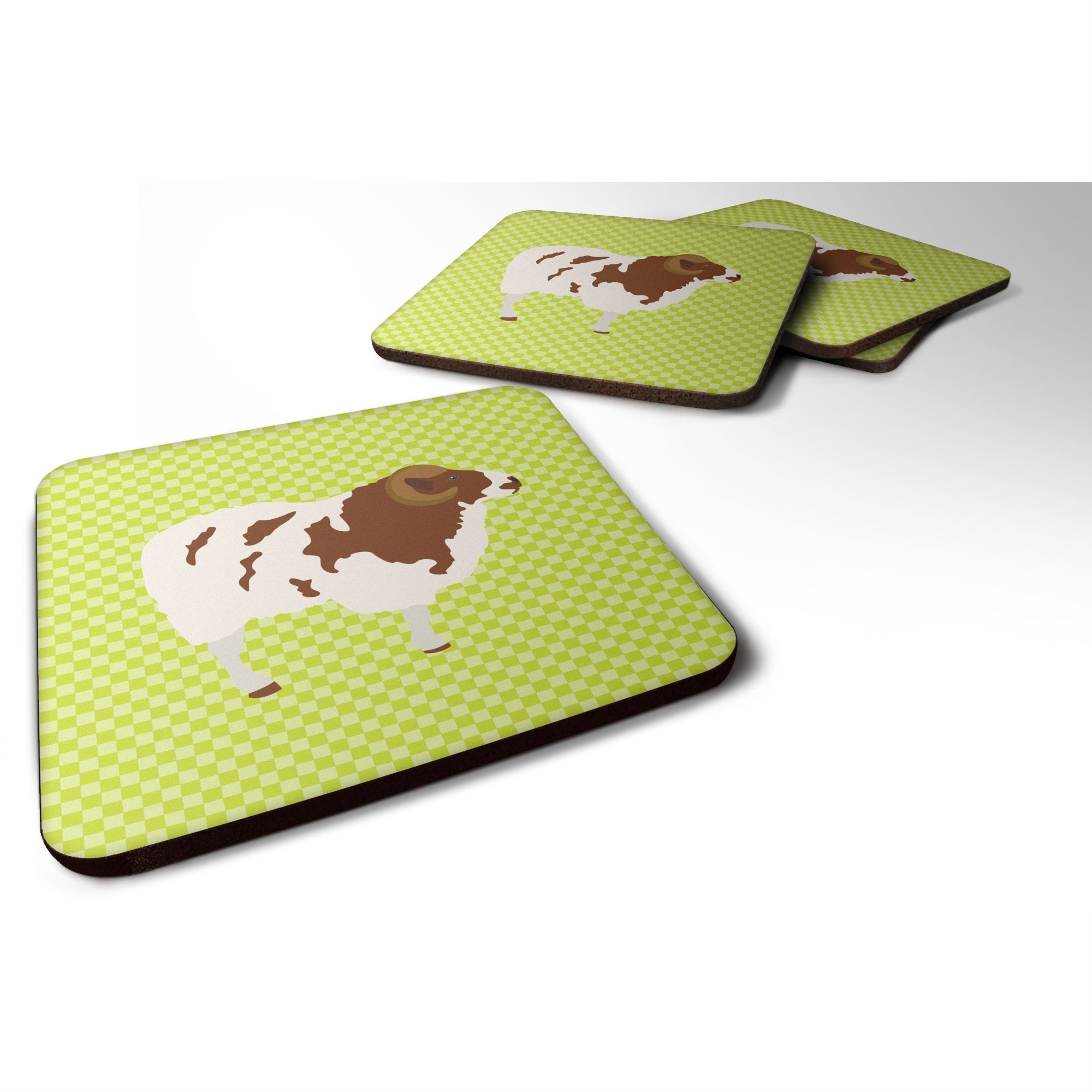 'Caroline'S Treasures Jacob Sheep Green Decorative Coasters, 3.5, Multicolor''