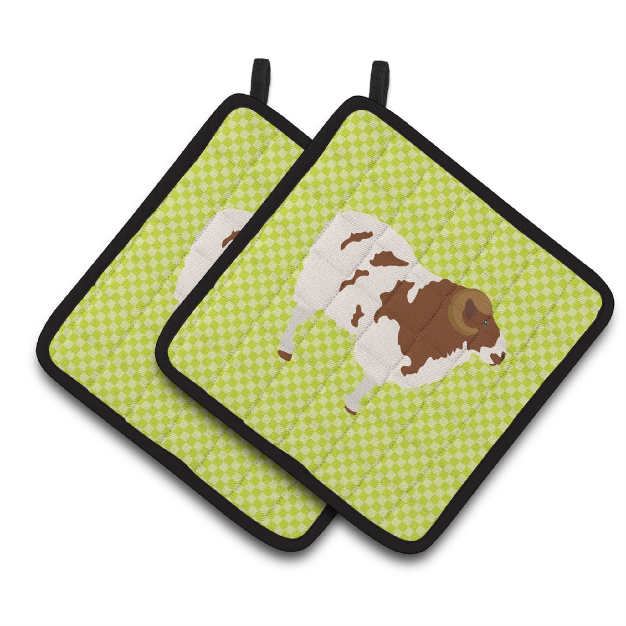 'Caroline'S Treasures Jacob Sheep Green Decorated Pot Holder, 7.5'''' X 7.5''''''
