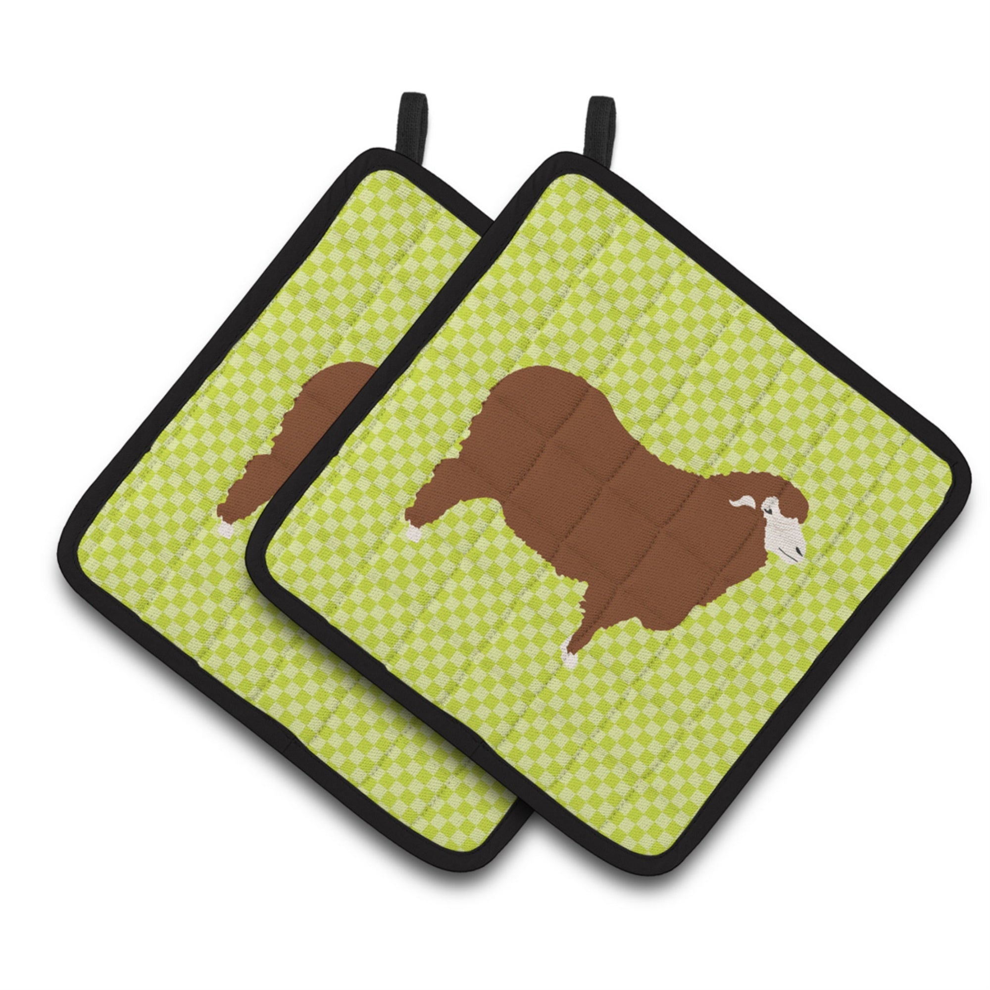 'Caroline'S Treasures Merino Sheep Green Decorated Pot Holder, 7.5'''' X 7.5''''''