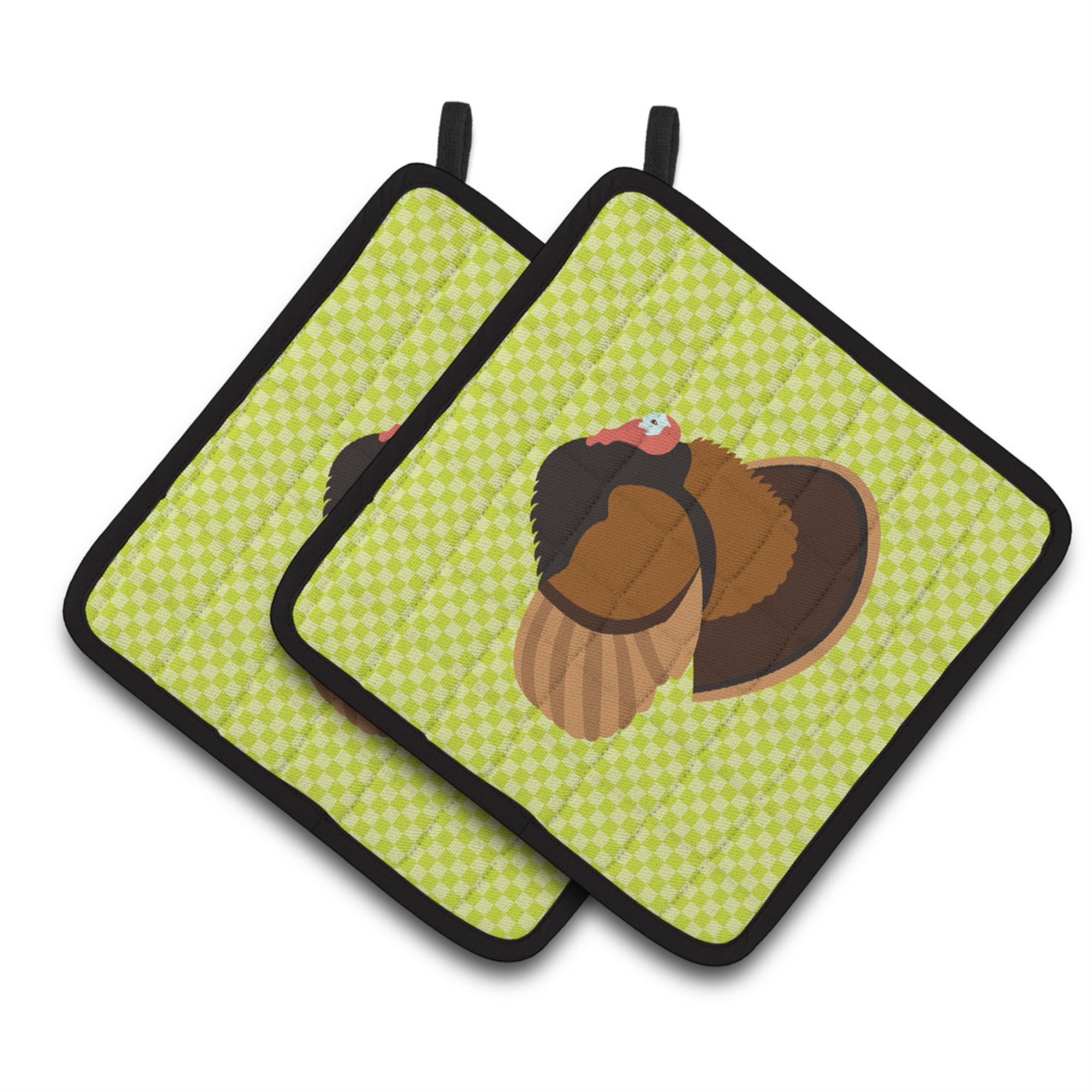 'Caroline'S Treasures Bronze Turkey Green Decorated Pot Holder, 7.5'''' X 7.5''''''