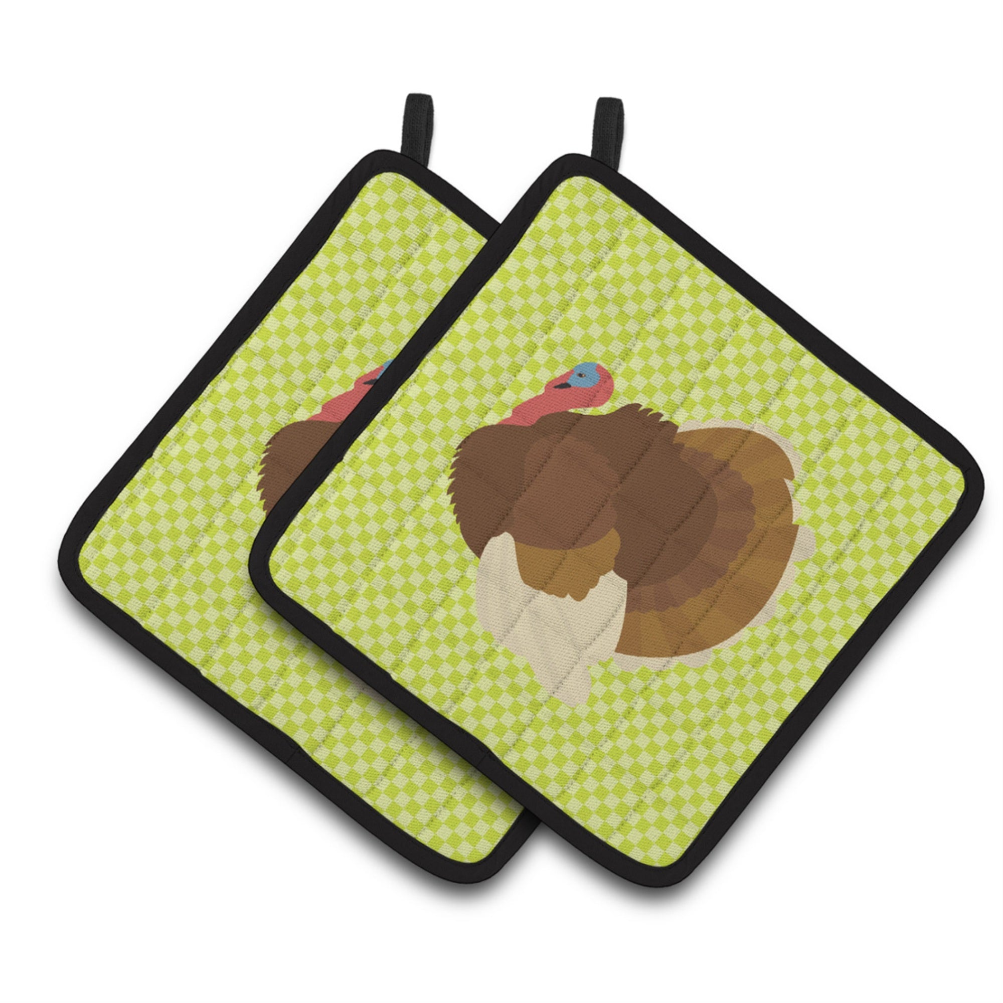 'Caroline'S Treasures French Turkey Dindon Green Decorated Pot Holder, 7.5'''' X 7.5''''''