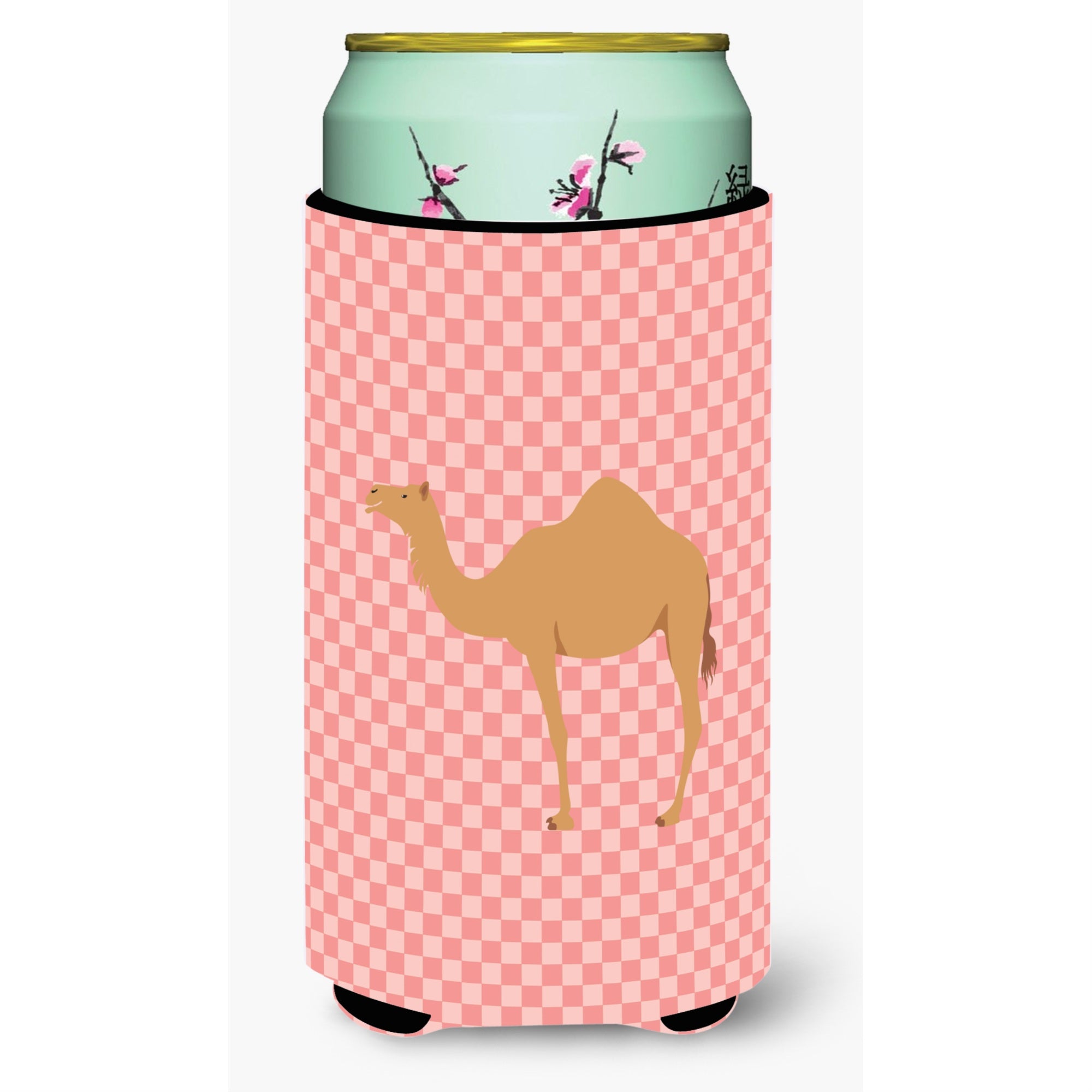 'Caroline'S Treasures Arabian Camel Dromedary Pink Check Decorative Can Hugger, Tall Boy, Multicolor''