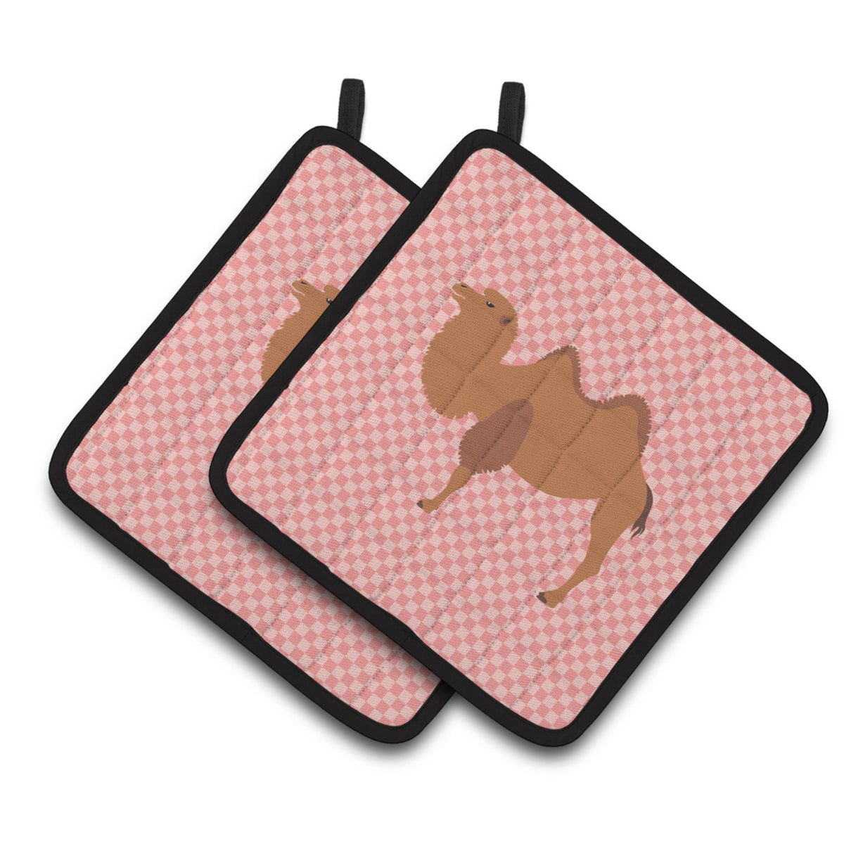 'Caroline'S Treasures Bactrian Camel Pink Check Decorated Pot Holder, 7.5'''' X 7.5''''''