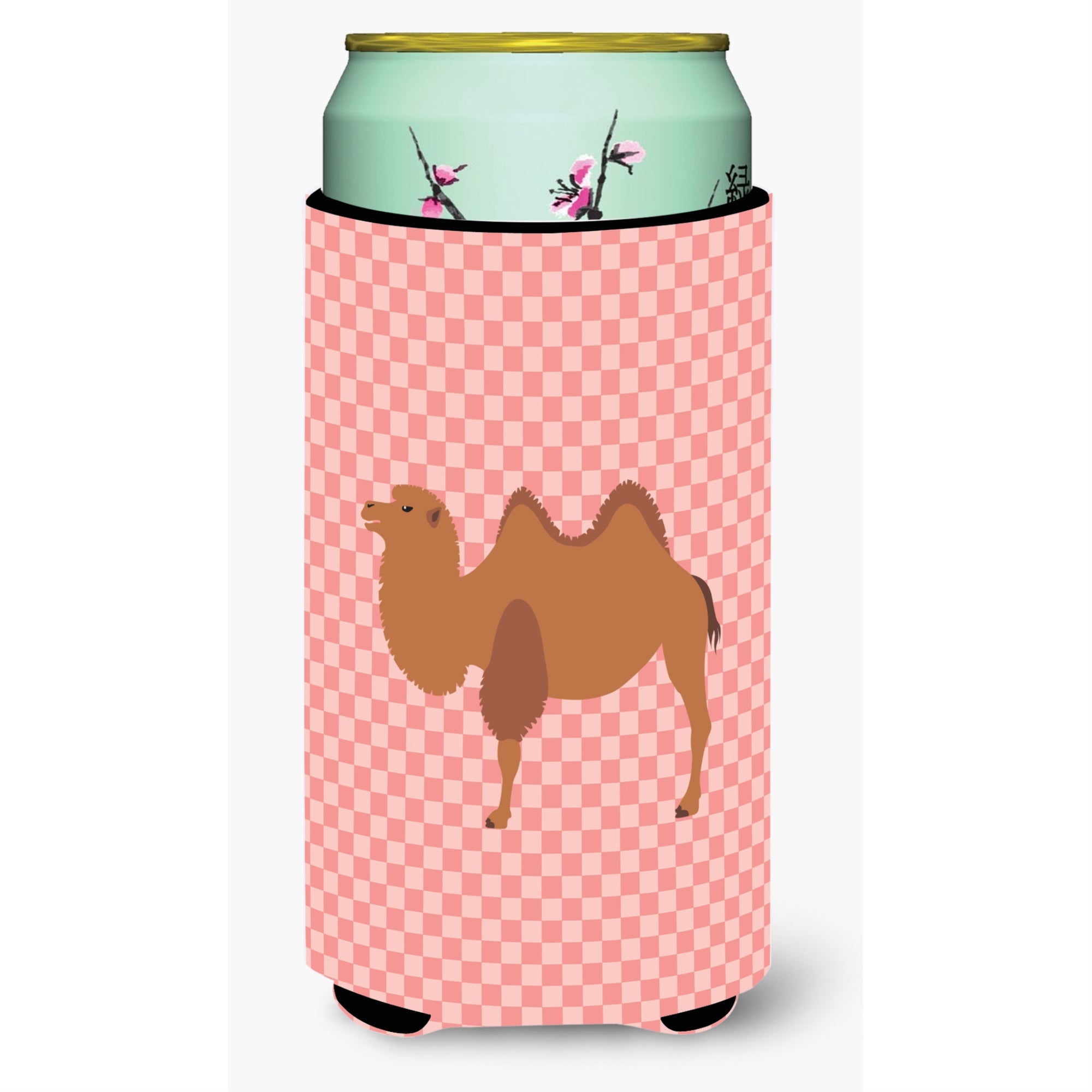 'Caroline'S Treasures Bactrian Camel Pink Check Decorative Can Hugger, Tall Boy, Multicolor''
