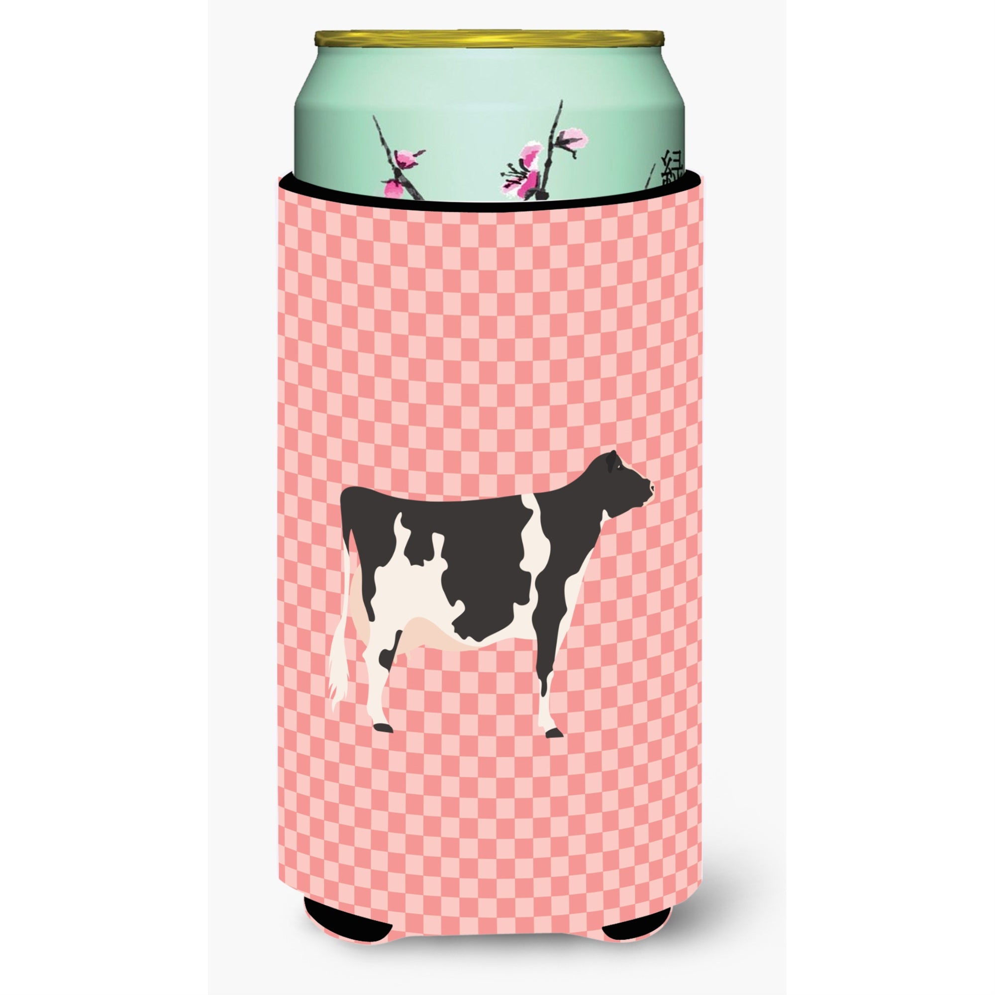 'Caroline'S Treasures Holstein Cow Pink Check Decorative Can Hugger, Tall Boy, Multicolor''