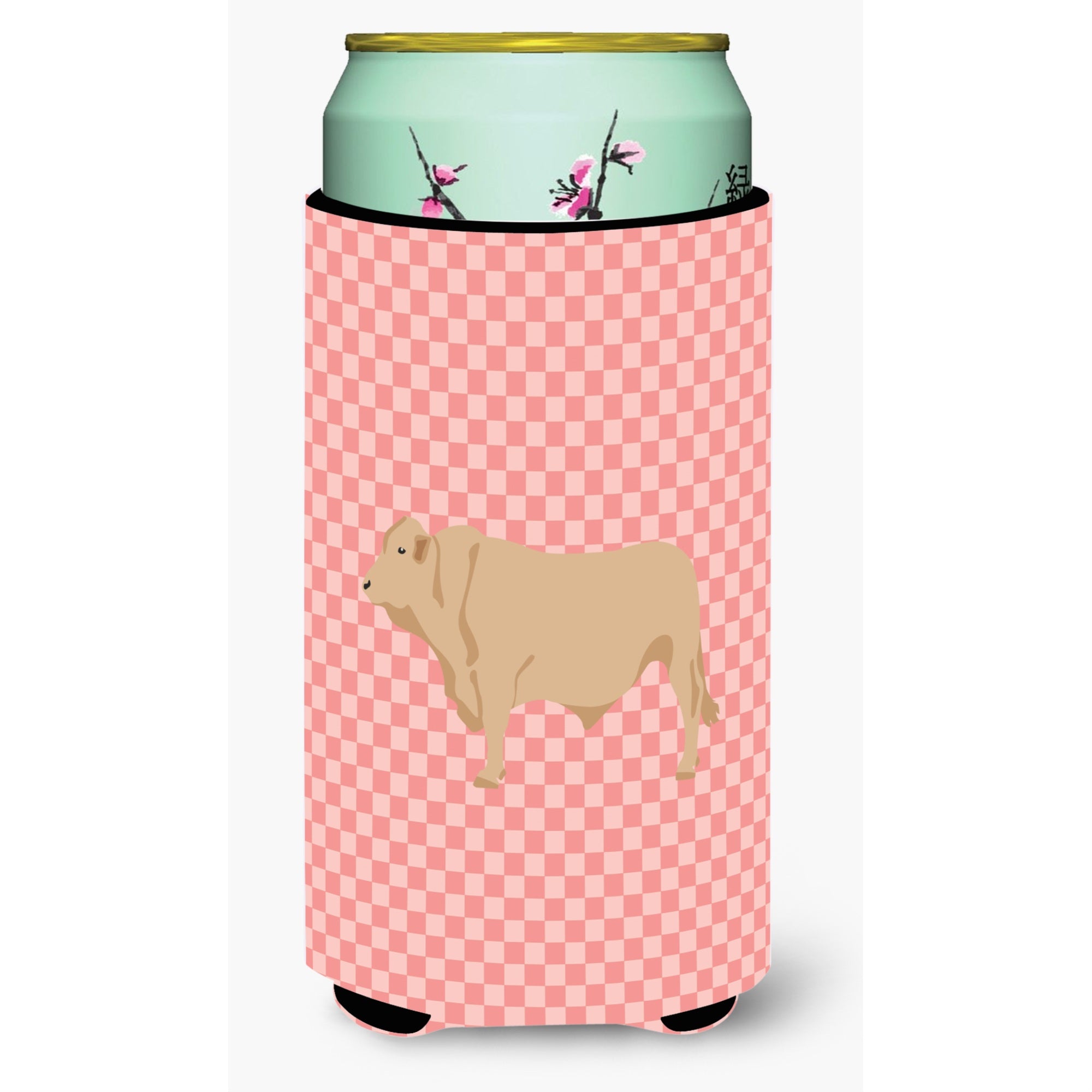 'Caroline'S Treasures Charolais Cow Pink Check Decorative Can Hugger, Tall Boy, Multicolor''