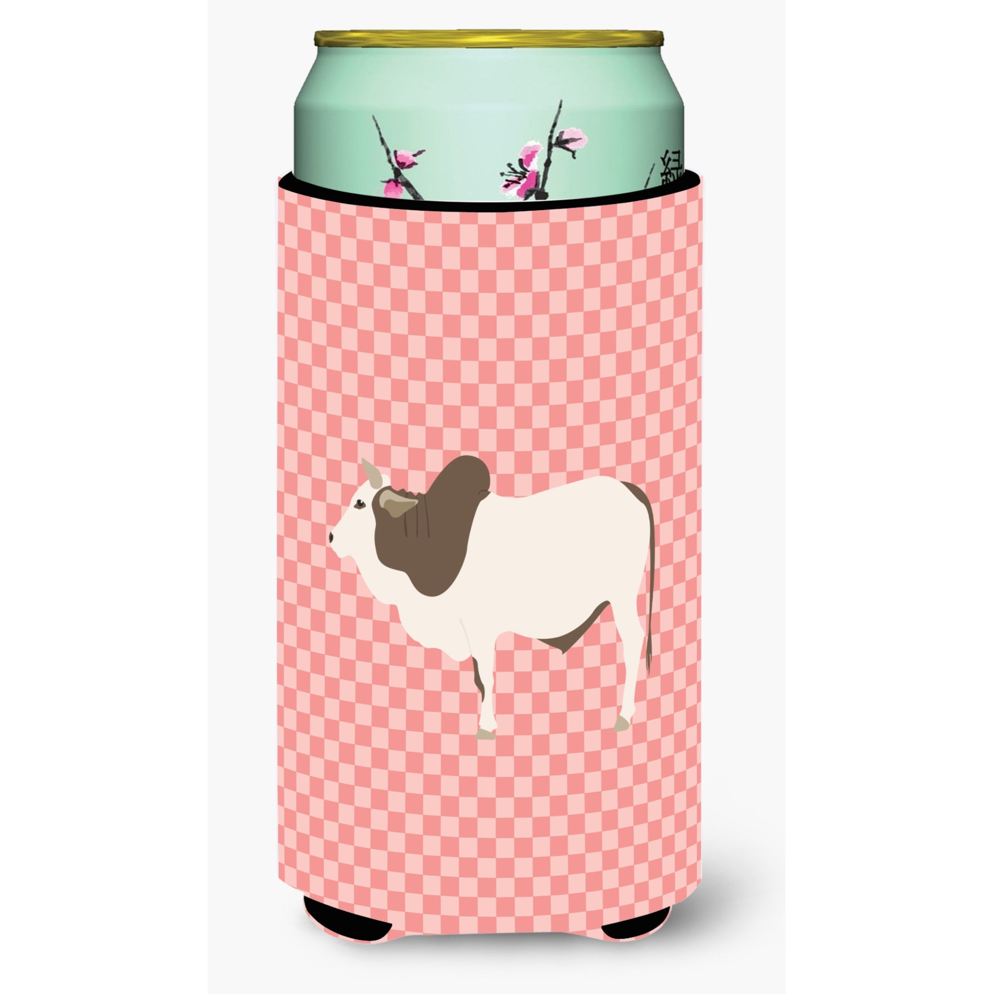 'Caroline'S Treasures Malvi Cow Pink Check Decorative Can Hugger, Tall Boy, Multicolor''