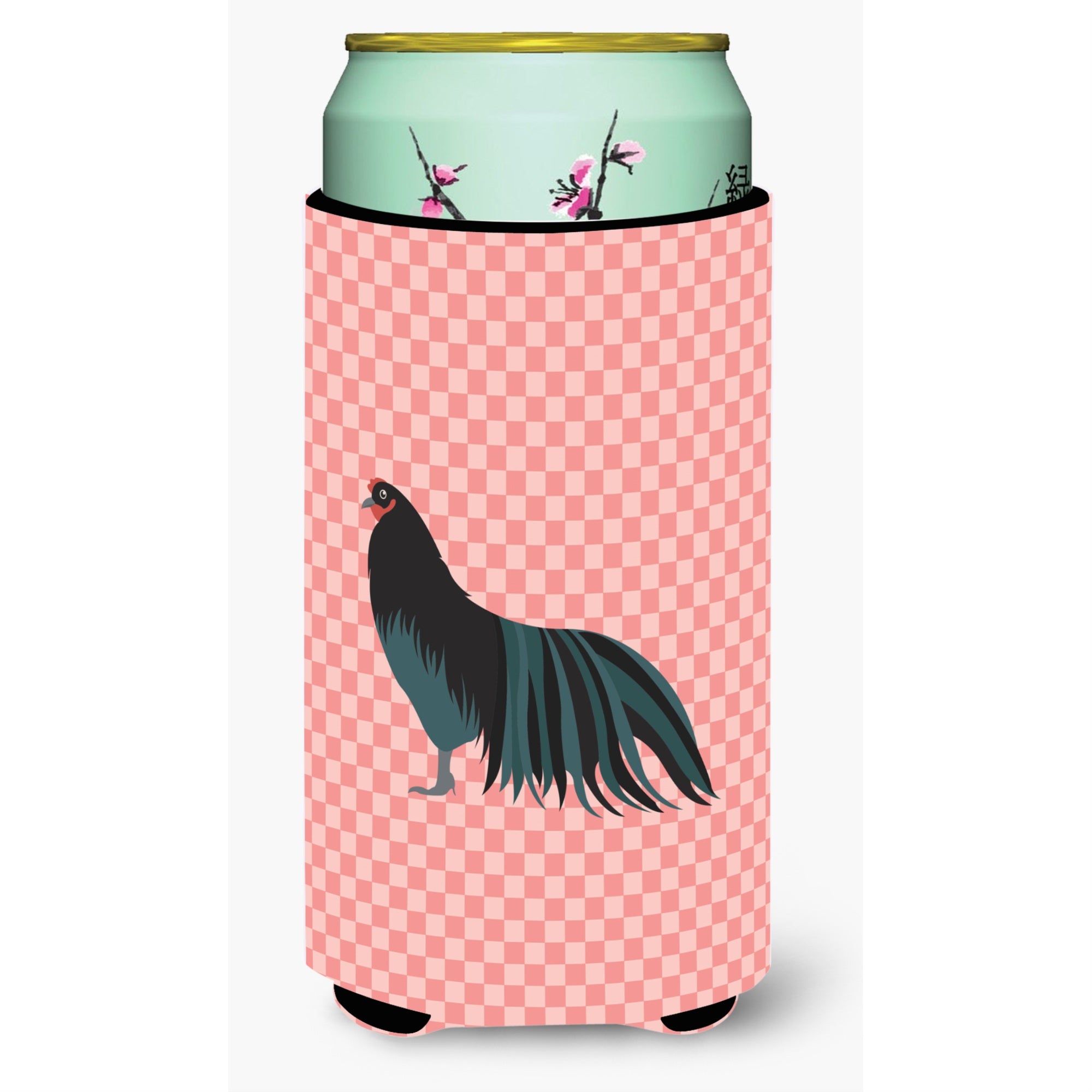 'Caroline'S Treasures Sumatra Chicken Pink Check Decorative Can Hugger, Tall Boy, Multicolor''