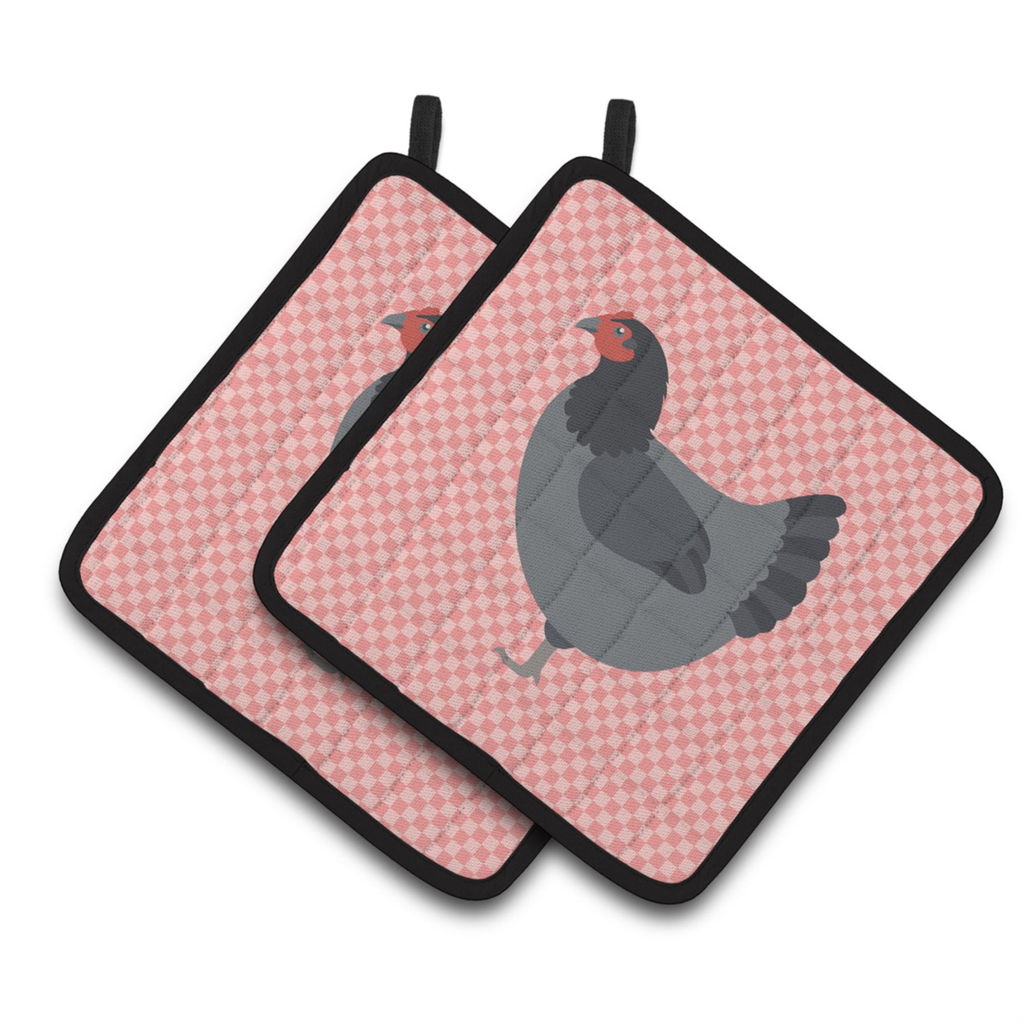 'Caroline'S Treasures Jersey Giant Chicken Pink Check Decorated Pot Holder, 7.5'''' X 7.5''''''