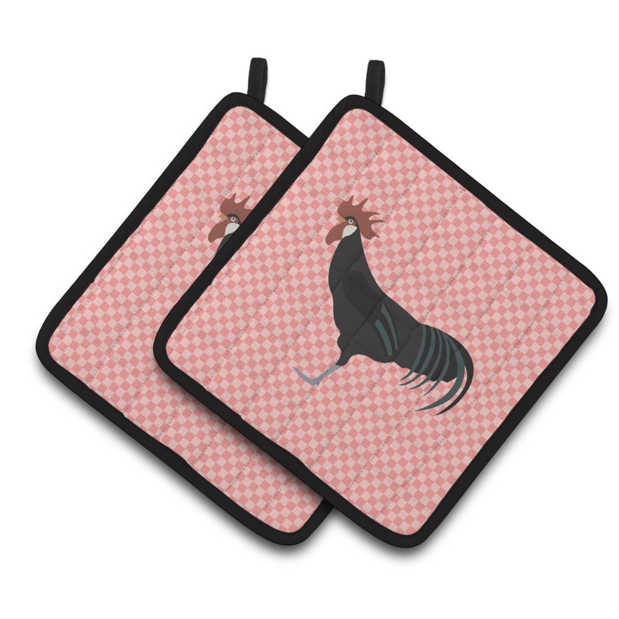 'Caroline'S Treasures Minorca Ctalalan Chicken Pink Check Decorated Pot Holder, 7.5'''' X 7.5''''''
