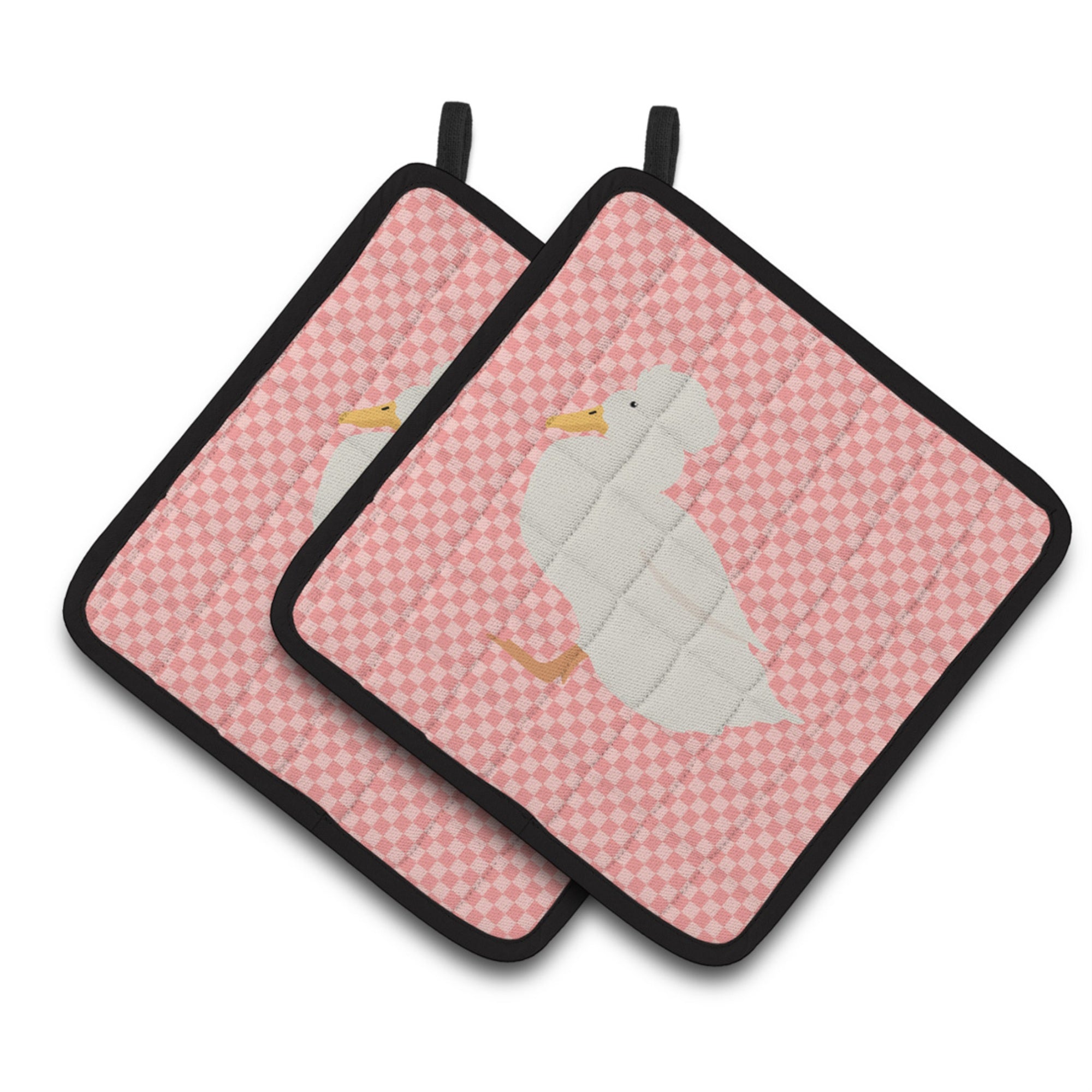 'Caroline'S Treasures Crested Duck Pink Check Decorated Pot Holder, 7.5'''' X 7.5''''''
