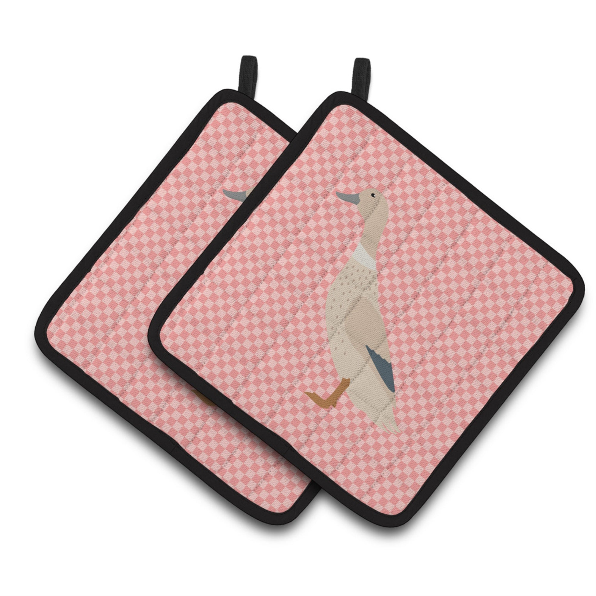 'Caroline'S Treasures West Harlequin Duck Pink Check Decorated Pot Holder, 7.5'''' X 7.5''''''