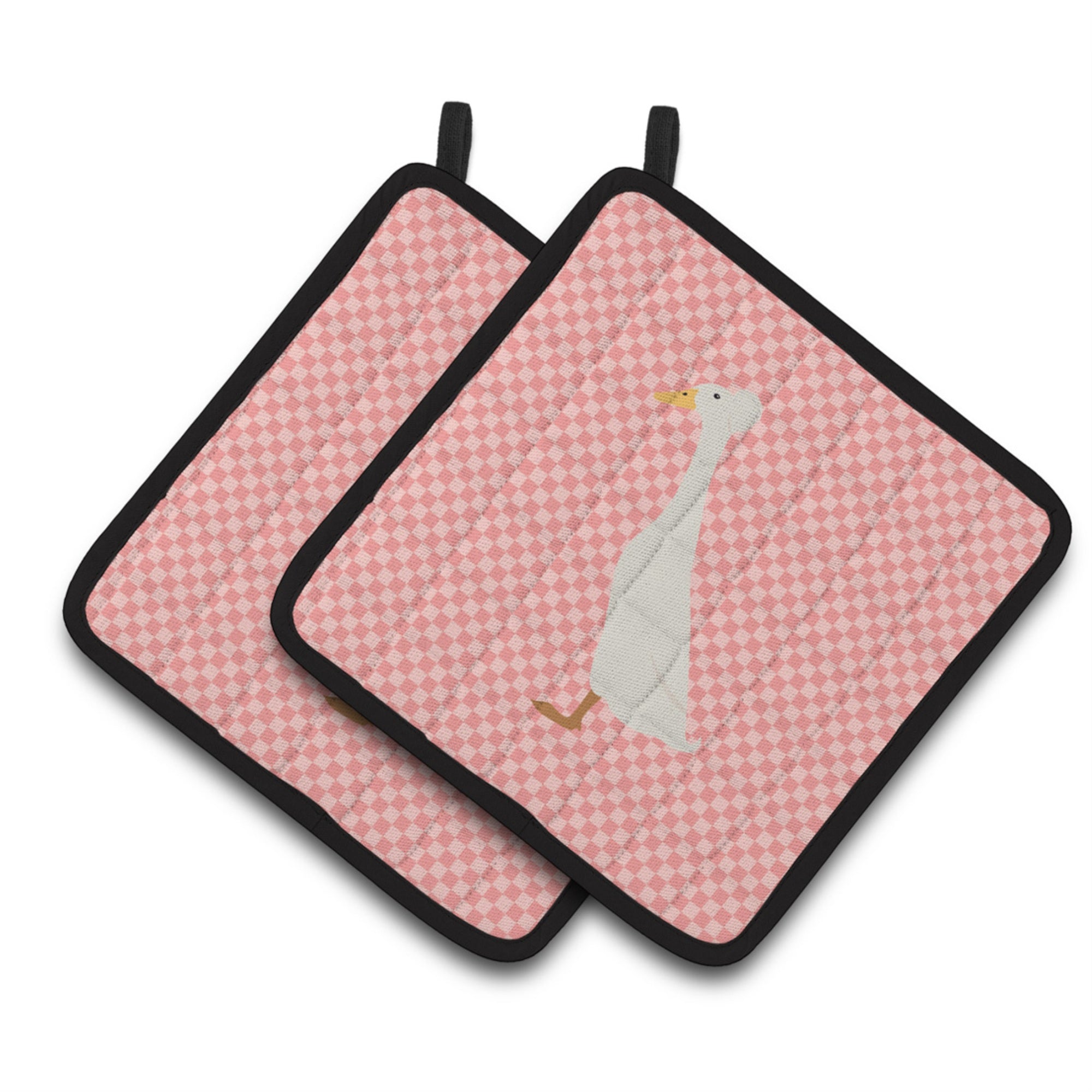 'Caroline'S Treasures Bali Duck Pink Check Decorated Pot Holder, 7.5'''' X 7.5''''''