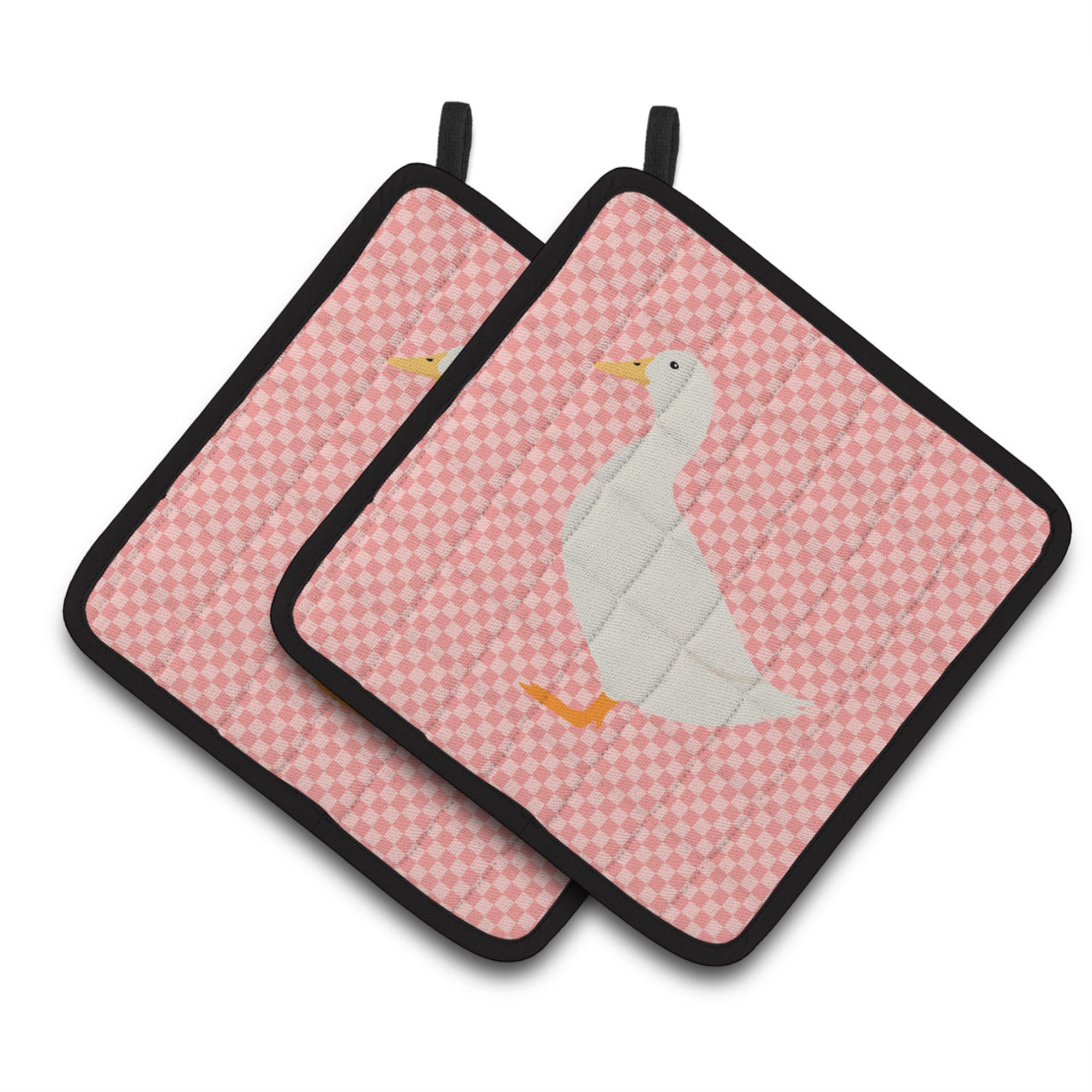 'Caroline'S Treasures American Pekin Duck Pink Check Decorated Pot Holder, 7.5'''' X 7.5''''''