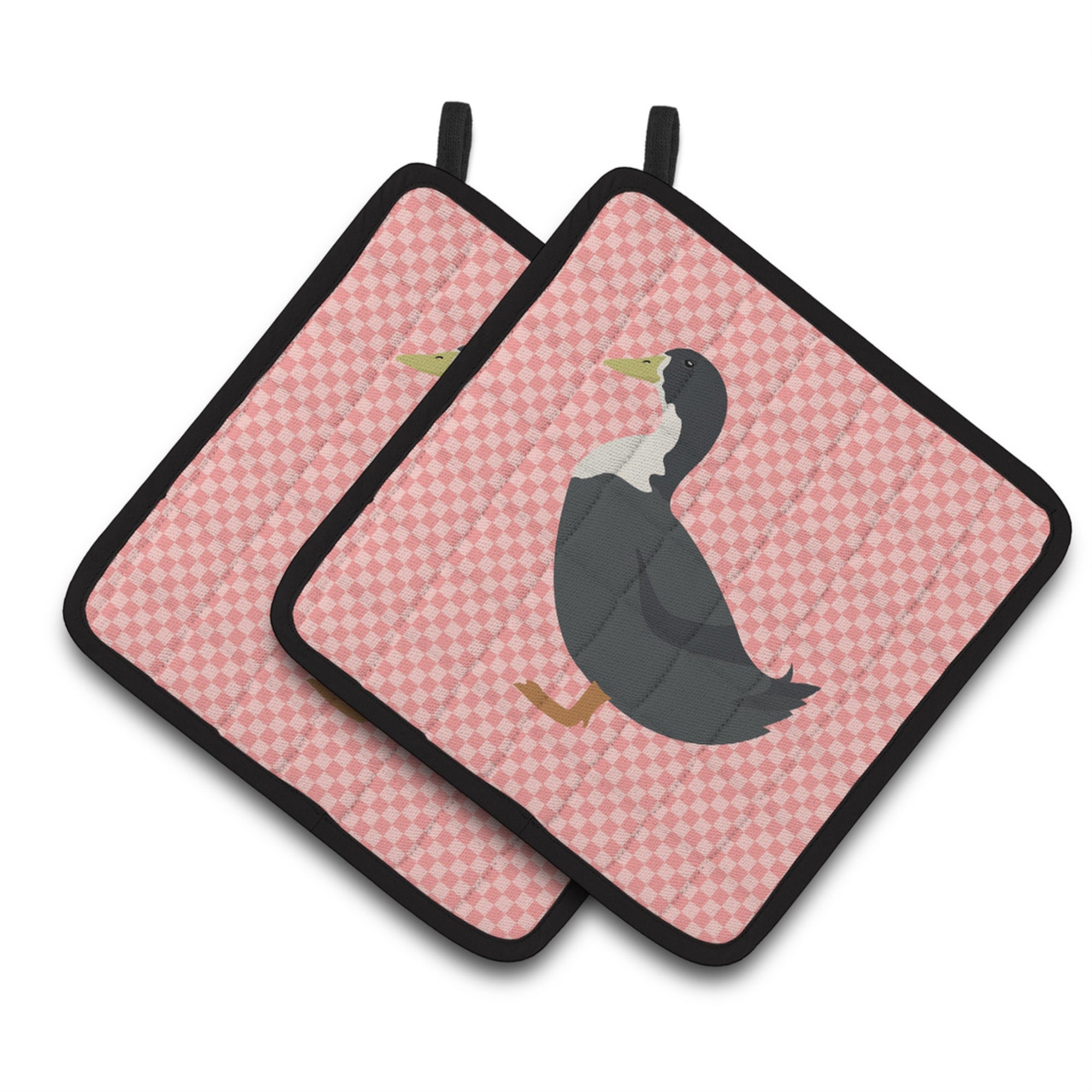 'Caroline'S Treasures Blue Swedish Duck Pink Check Decorated Pot Holder, 7.5'''' X 7.5''''''
