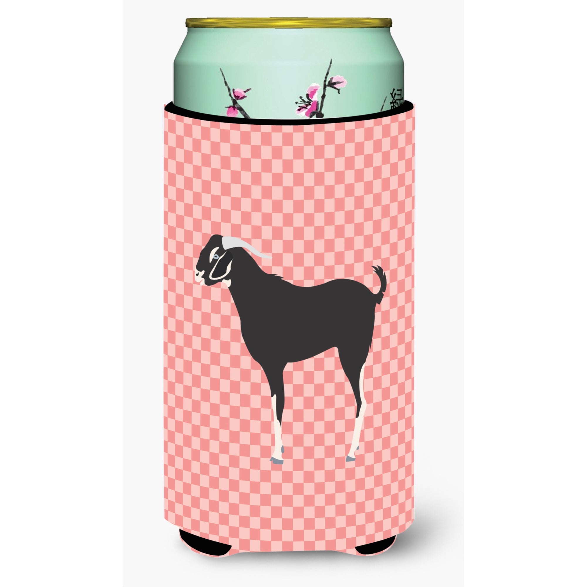'Caroline'S Treasures Black Bengal Goat Pink Check Decorative Can Hugger, Tall Boy, Multicolor''