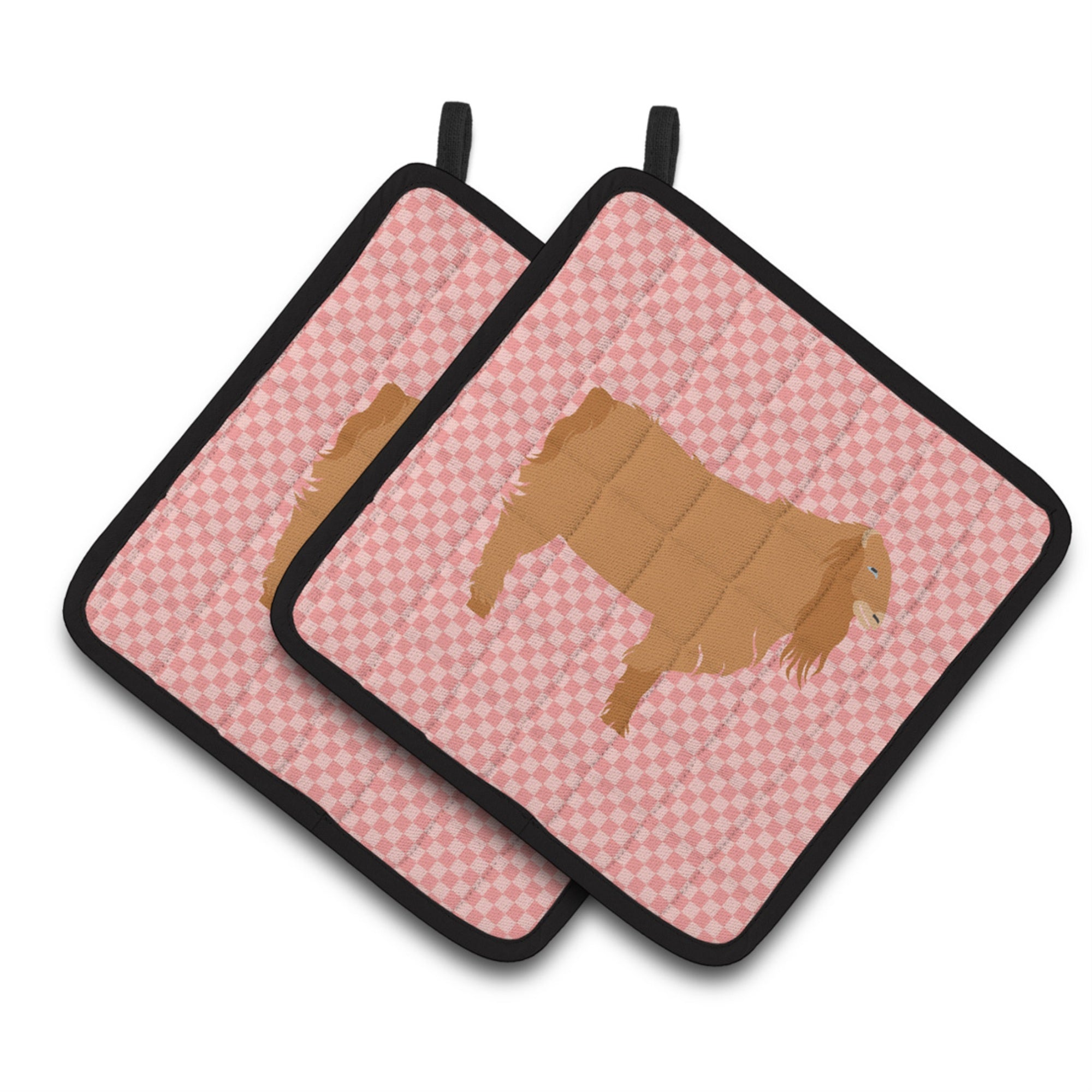 'Caroline'S Treasures American Lamancha Goat Pink Check Decorated Pot Holder, 7.5'''' X 7.5''''''