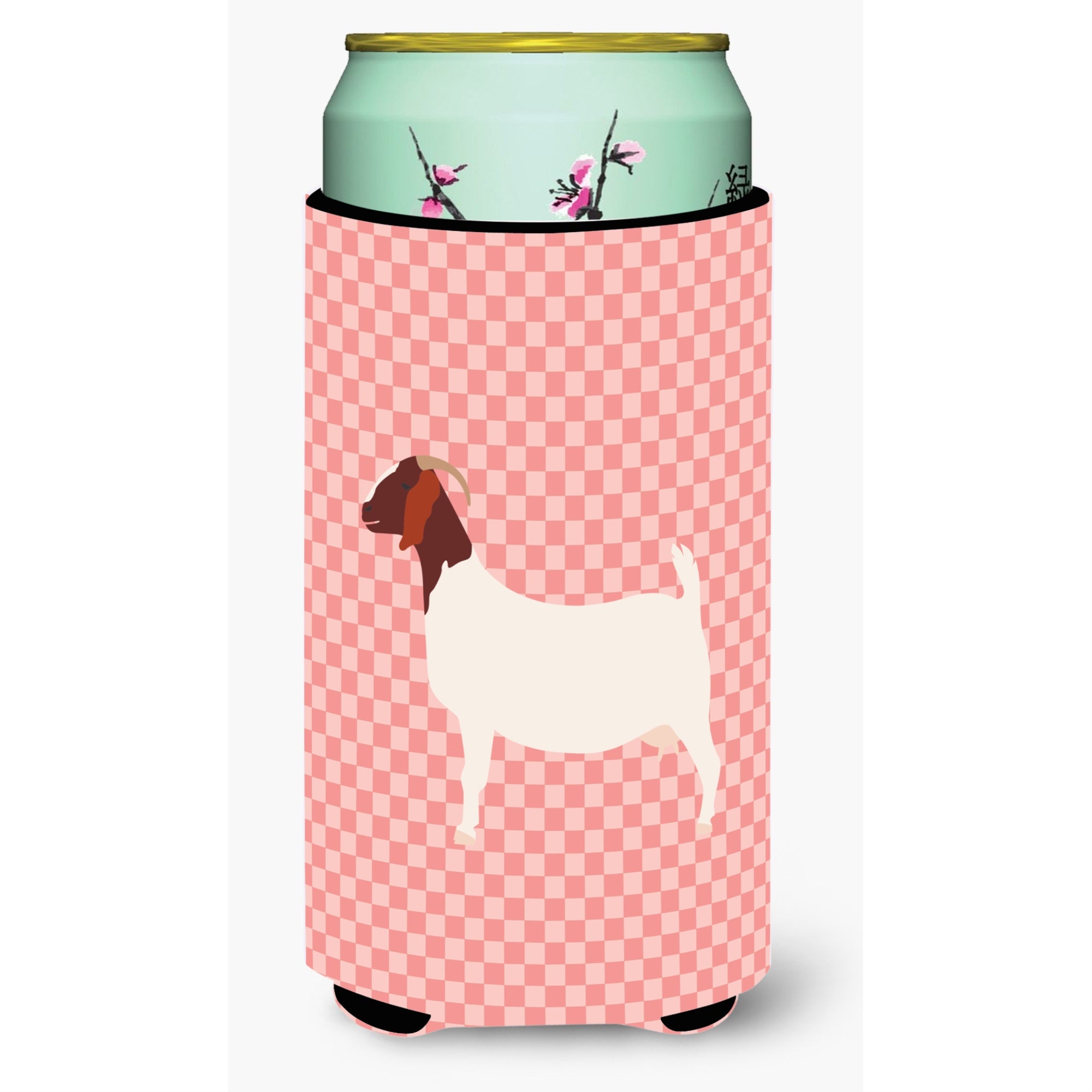 'Caroline'S Treasures Boer Goat Pink Check Decorative Can Hugger, Tall Boy, Multicolor''