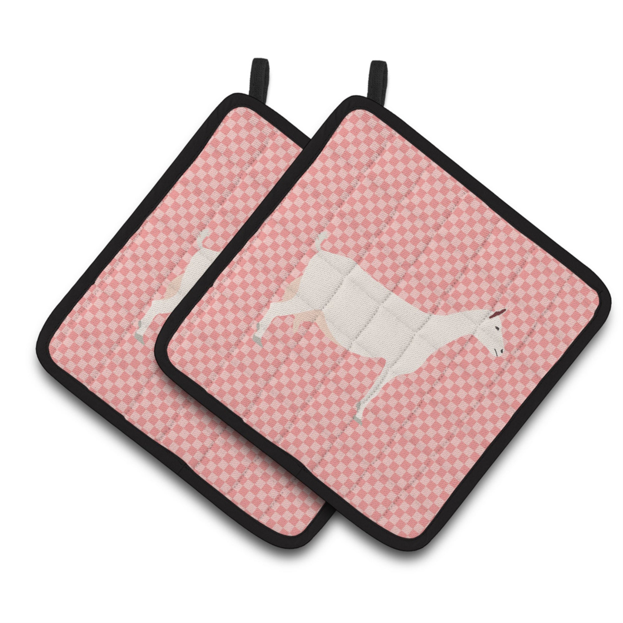'Caroline'S Treasures Saanen Goat Pink Check Decorated Pot Holder, 7.5'''' X 7.5''''''