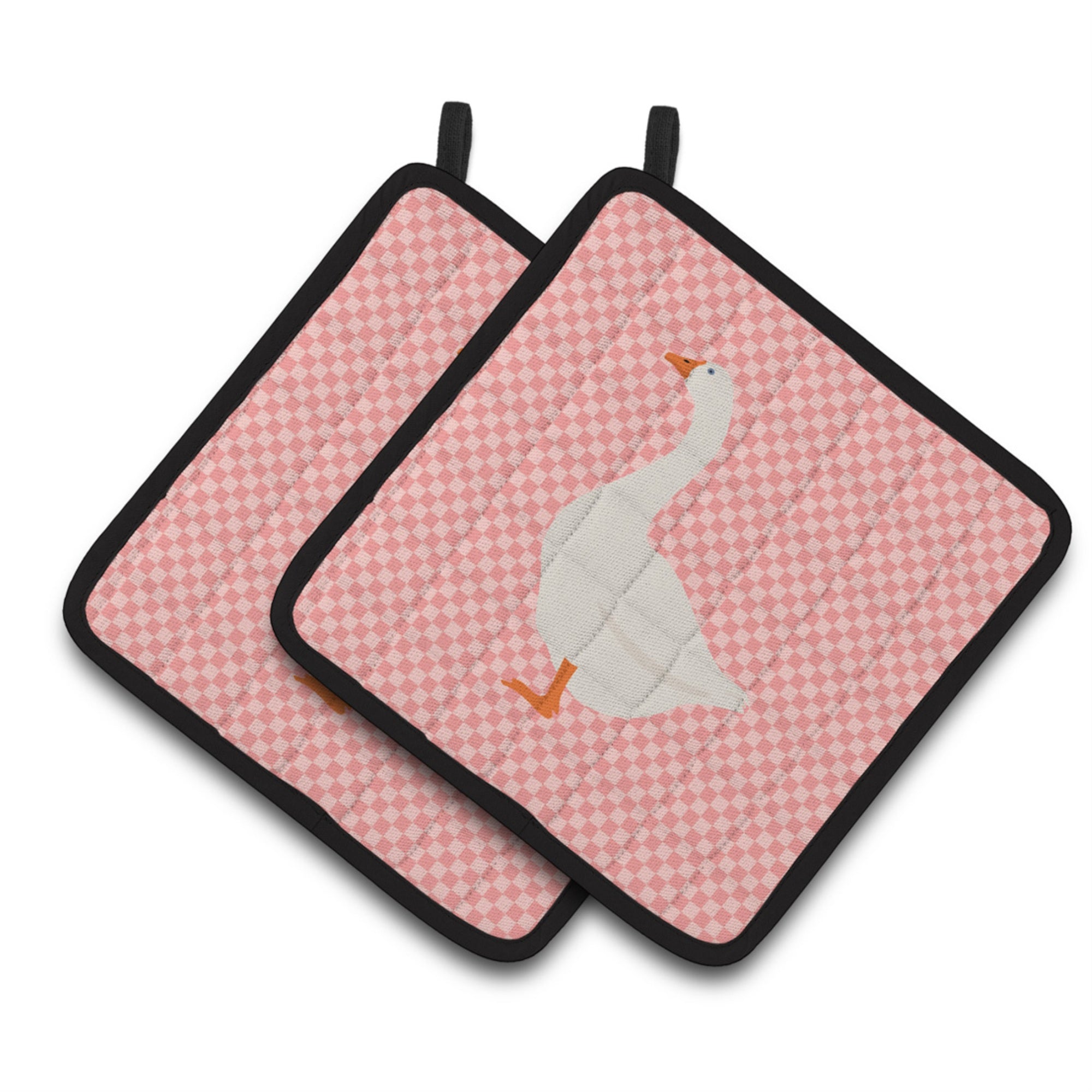 'Caroline'S Treasures Embden Goose Pink Check Decorated Pot Holder, 7.5'''' X 7.5''''''