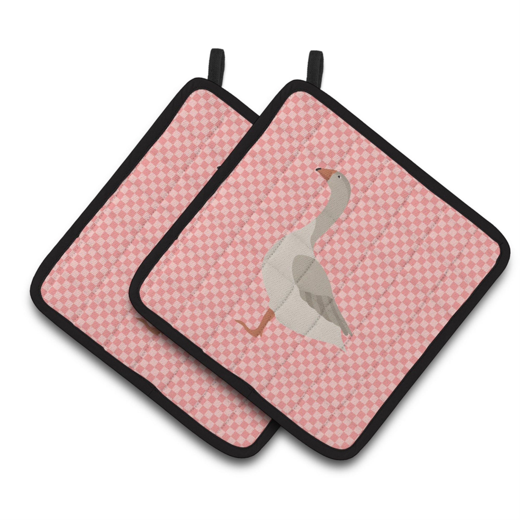 'Caroline'S Treasures Steinbacher Goose Pink Check Decorated Pot Holder, 7.5'''' X 7.5''''''