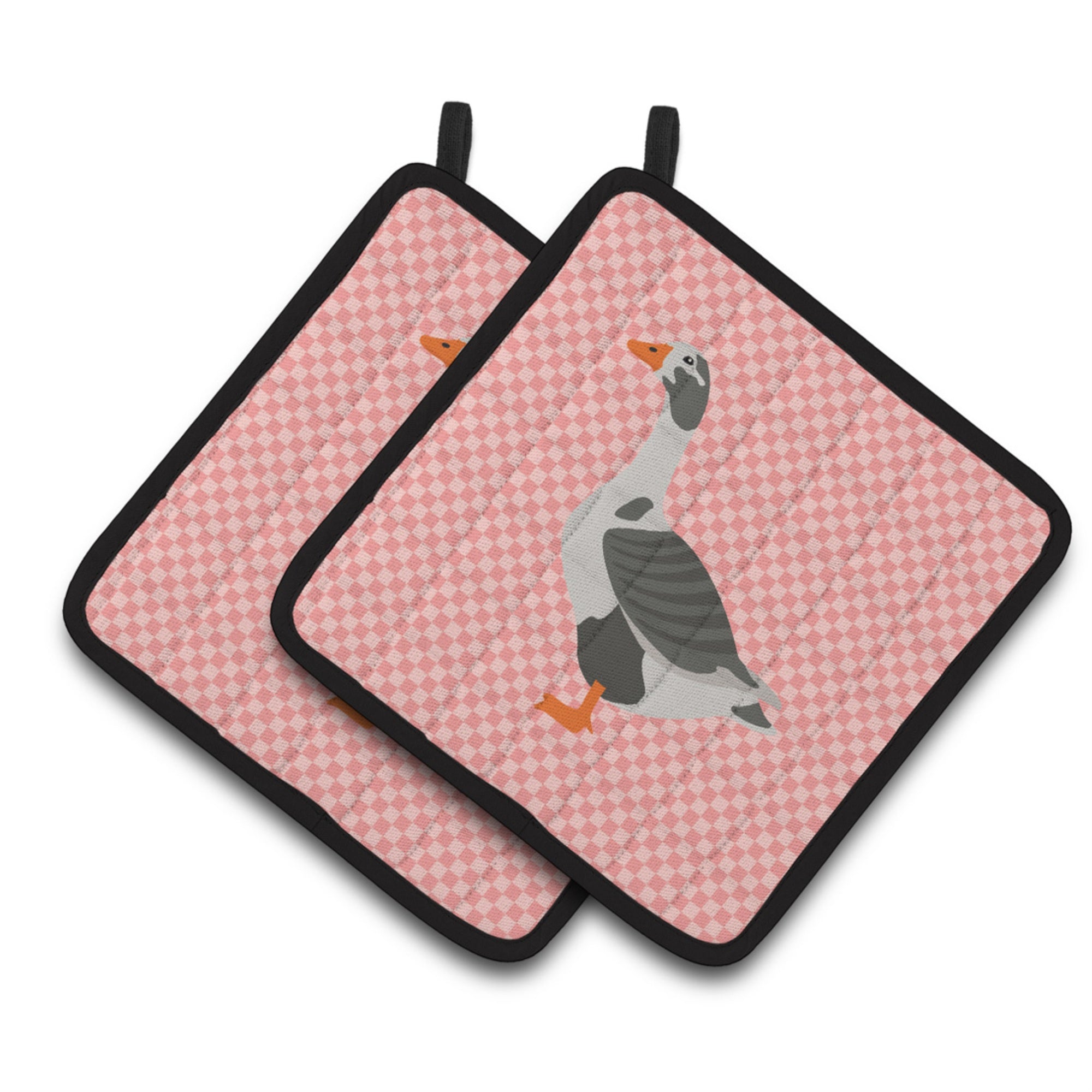 'Caroline'S Treasures West Of England Goose Pink Check Decorated Pot Holder, 7.5'''' X 7.5''''''