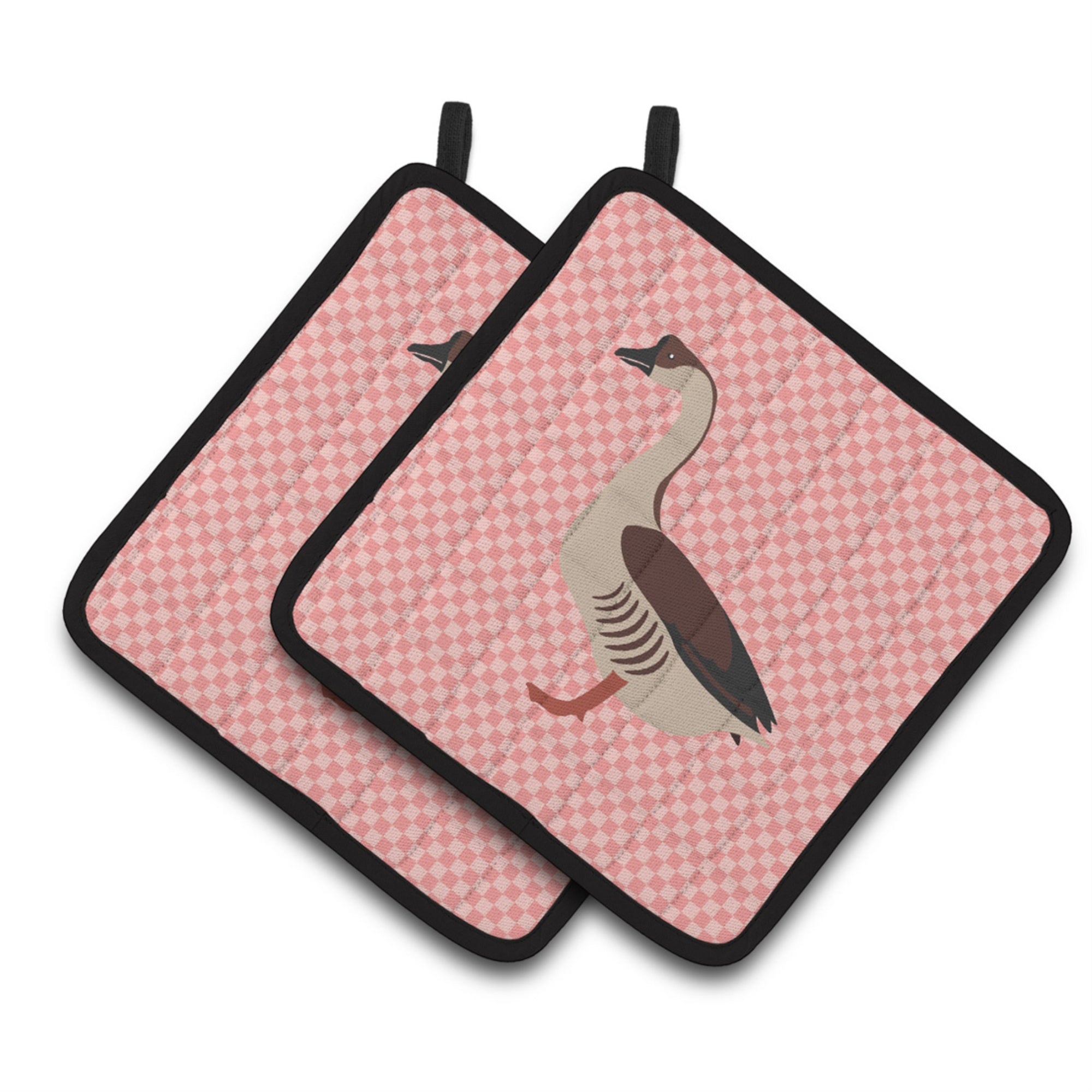 'Caroline'S Treasures Chinese Goose Pink Check Decorated Pot Holder, 7.5'''' X 7.5''''''