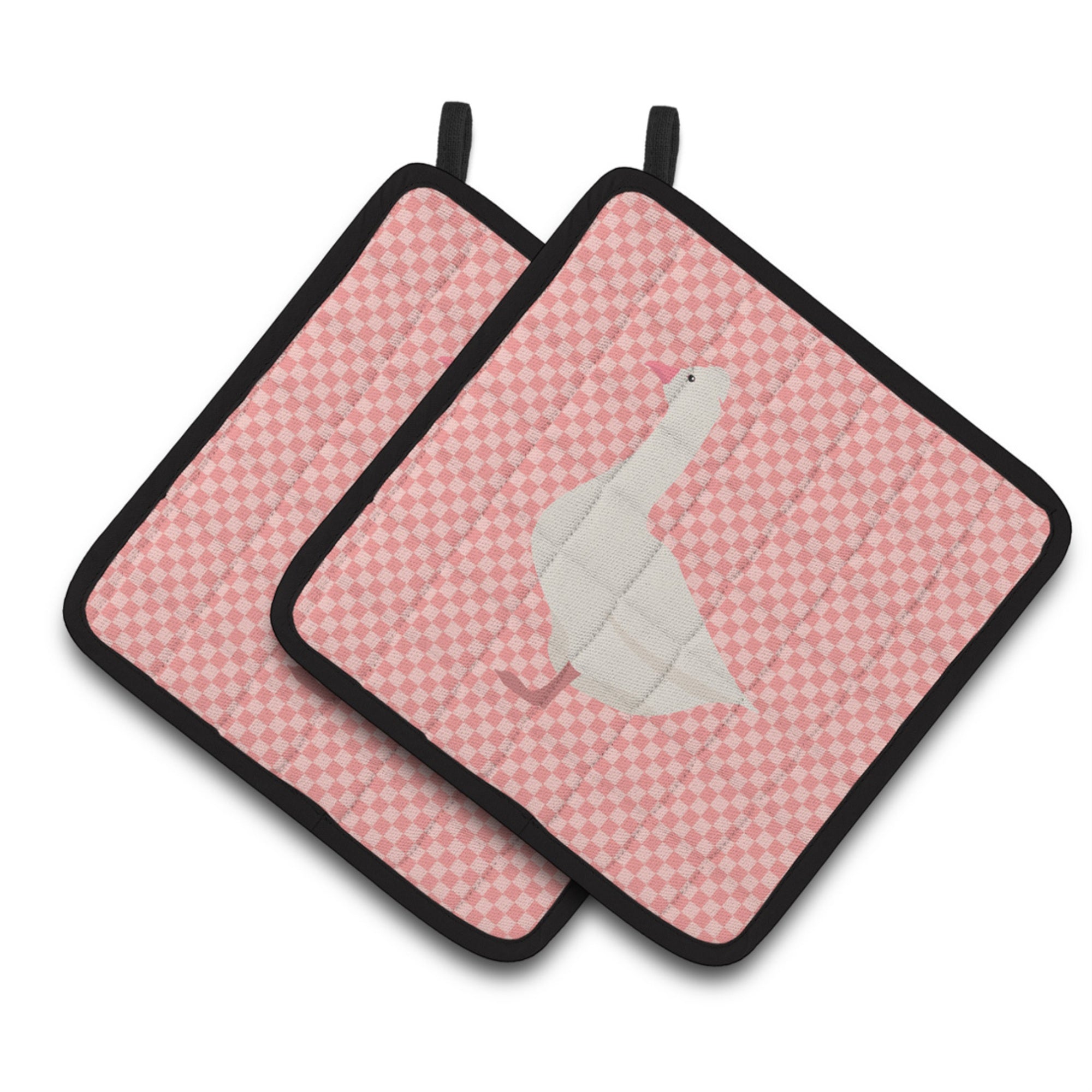 'Caroline'S Treasures Roman Goose Pink Check Decorated Pot Holder, 7.5'''' X 7.5''''''
