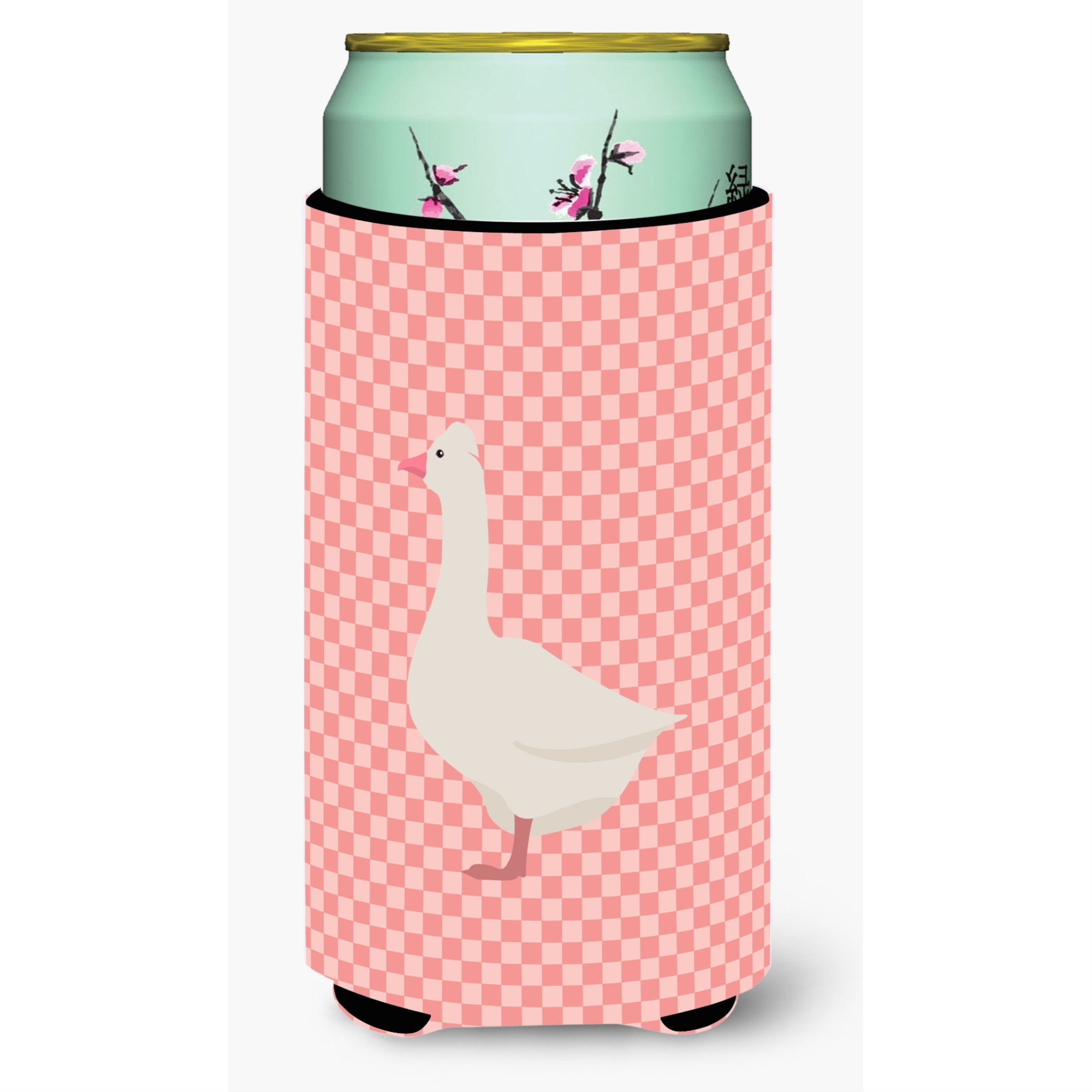 'Caroline'S Treasures Roman Goose Pink Check Decorative Can Hugger, Tall Boy, Multicolor''