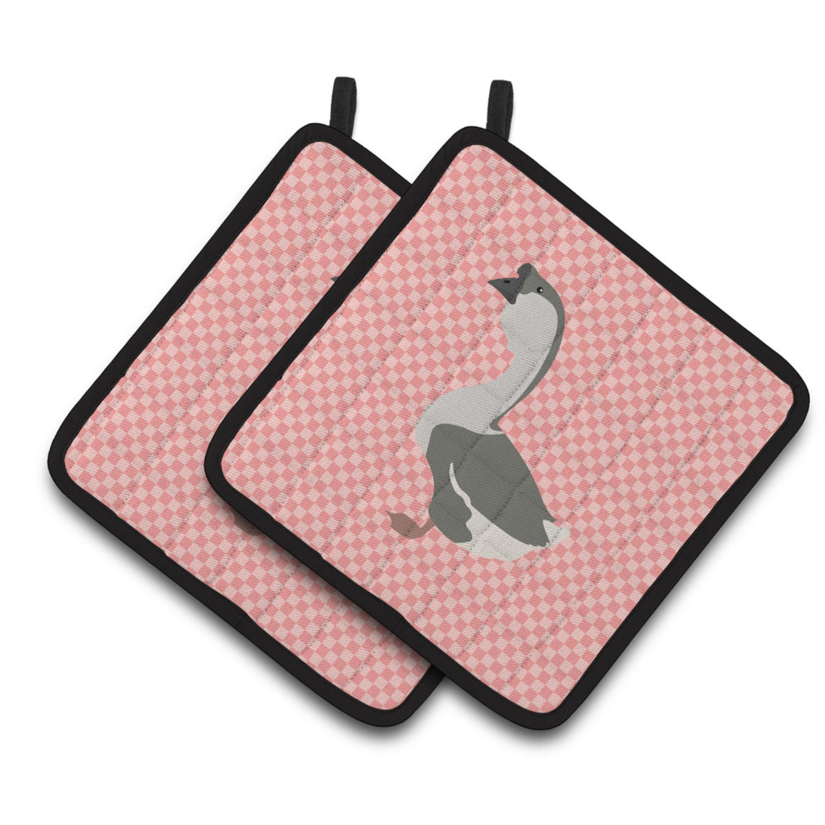 'Caroline'S Treasures African Goose Pink Check Decorated Pot Holder, 7.5'''' X 7.5''''''