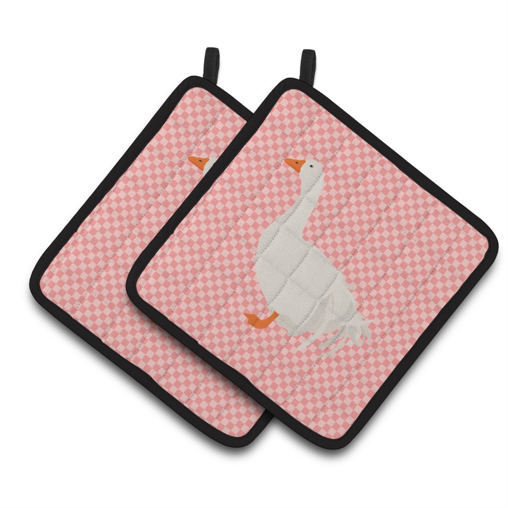 'Caroline'S Treasures Sebastopol Goose Pink Check Decorated Pot Holder, 7.5'''' X 7.5''''''