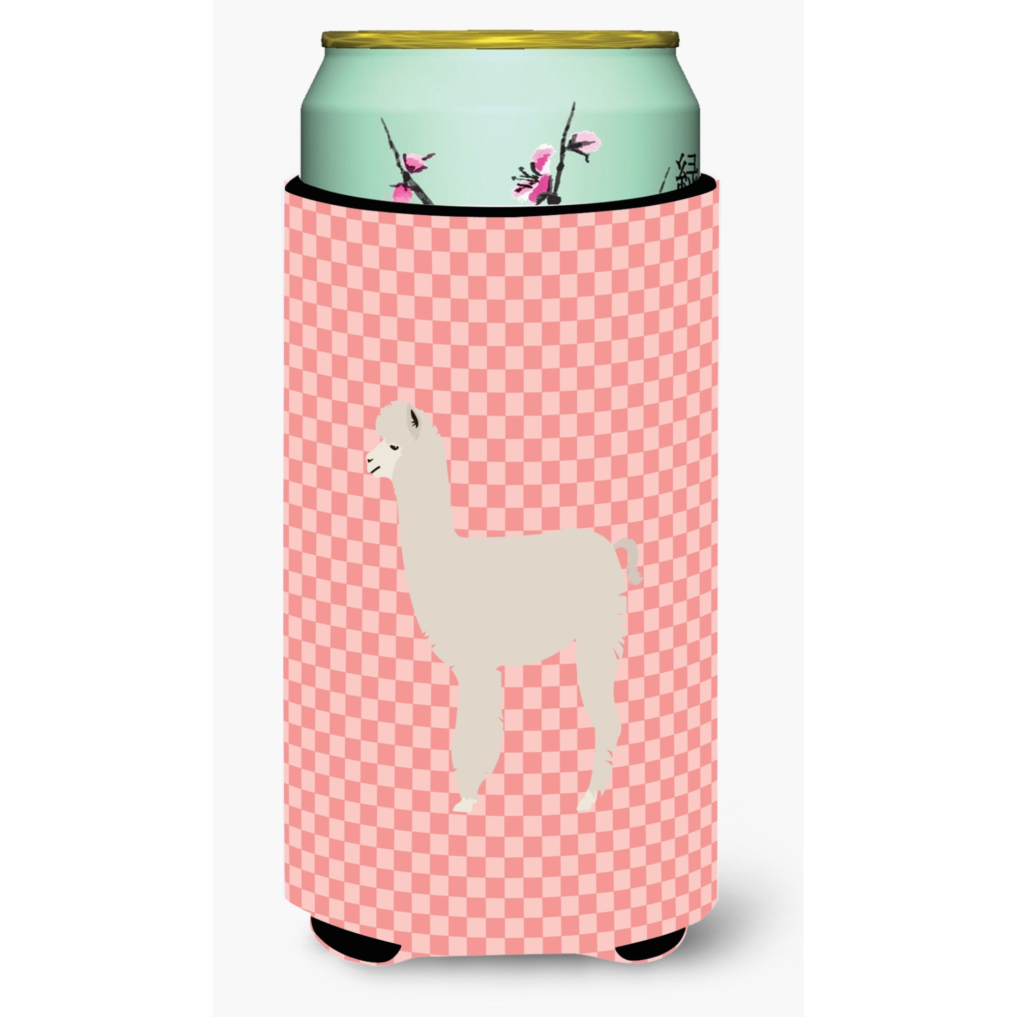 'Caroline'S Treasures Alpaca Pink Check Decorative Can Hugger, Tall Boy, Multicolor''