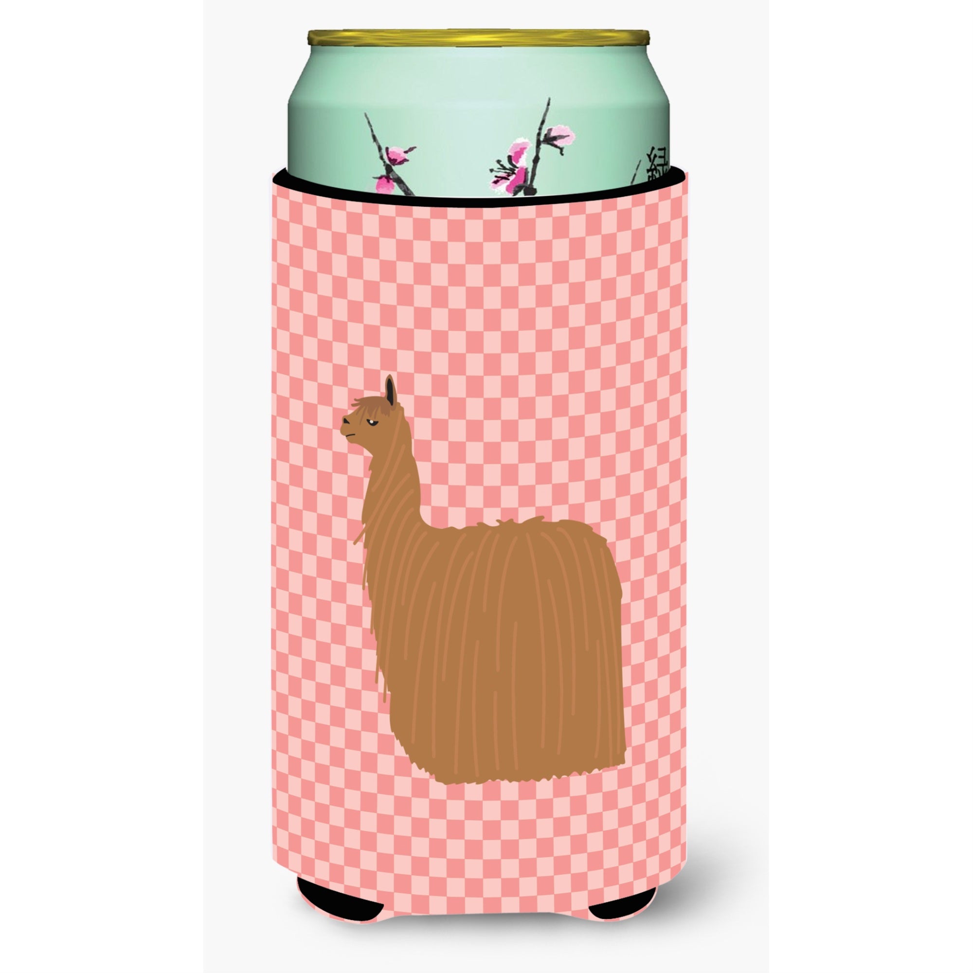 'Caroline'S Treasures Alpaca Suri Pink Check Decorative Can Hugger, Tall Boy, Multicolor''
