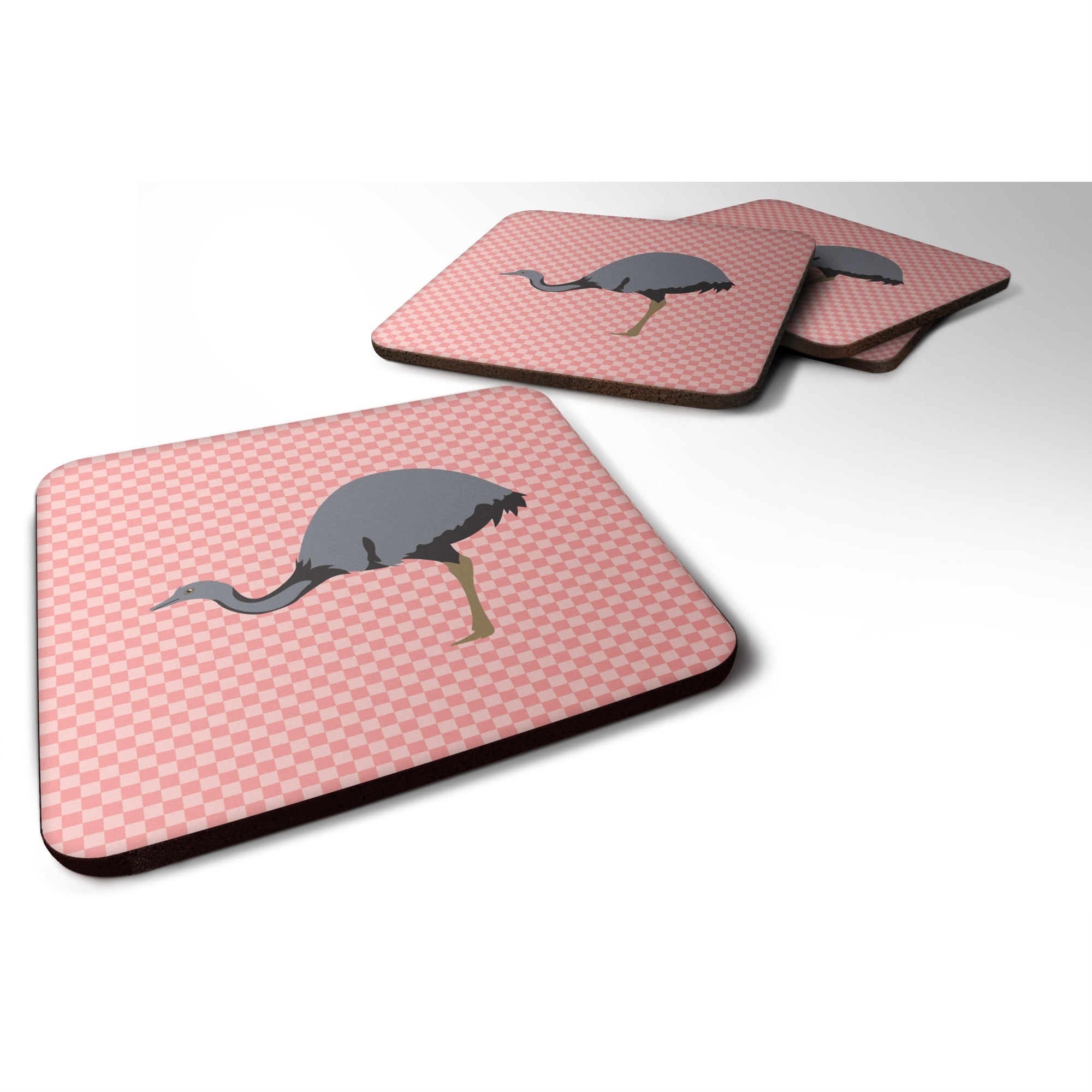 'Caroline'S Treasures Rhea Pink Check Decorative Coasters, 3.5'''', Multicolor''